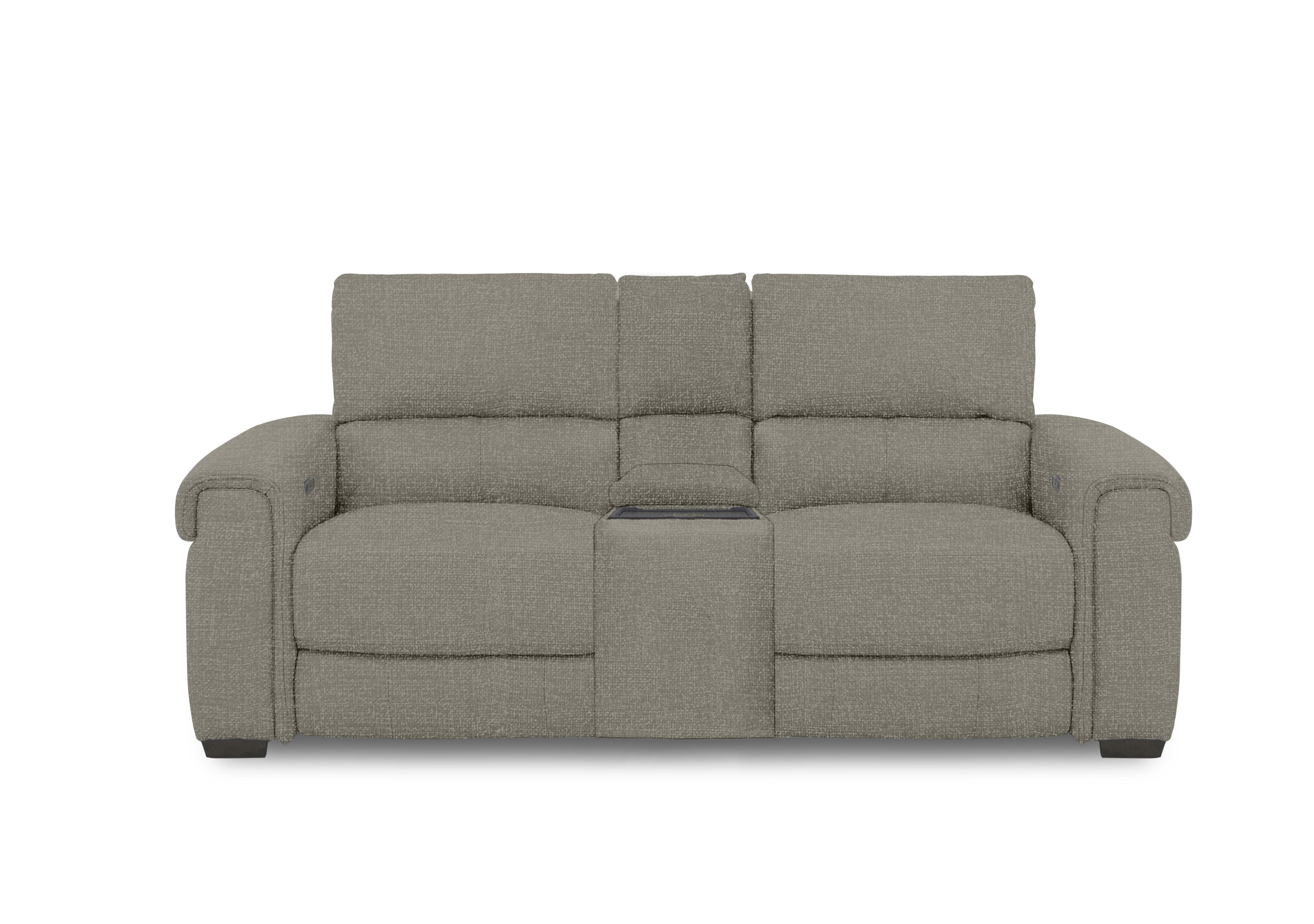 Nixon 2 Seater Fabric Power Recliner Sofa with Cupholder Power Console in Fab-Cac-R120 Sand on Furniture Village