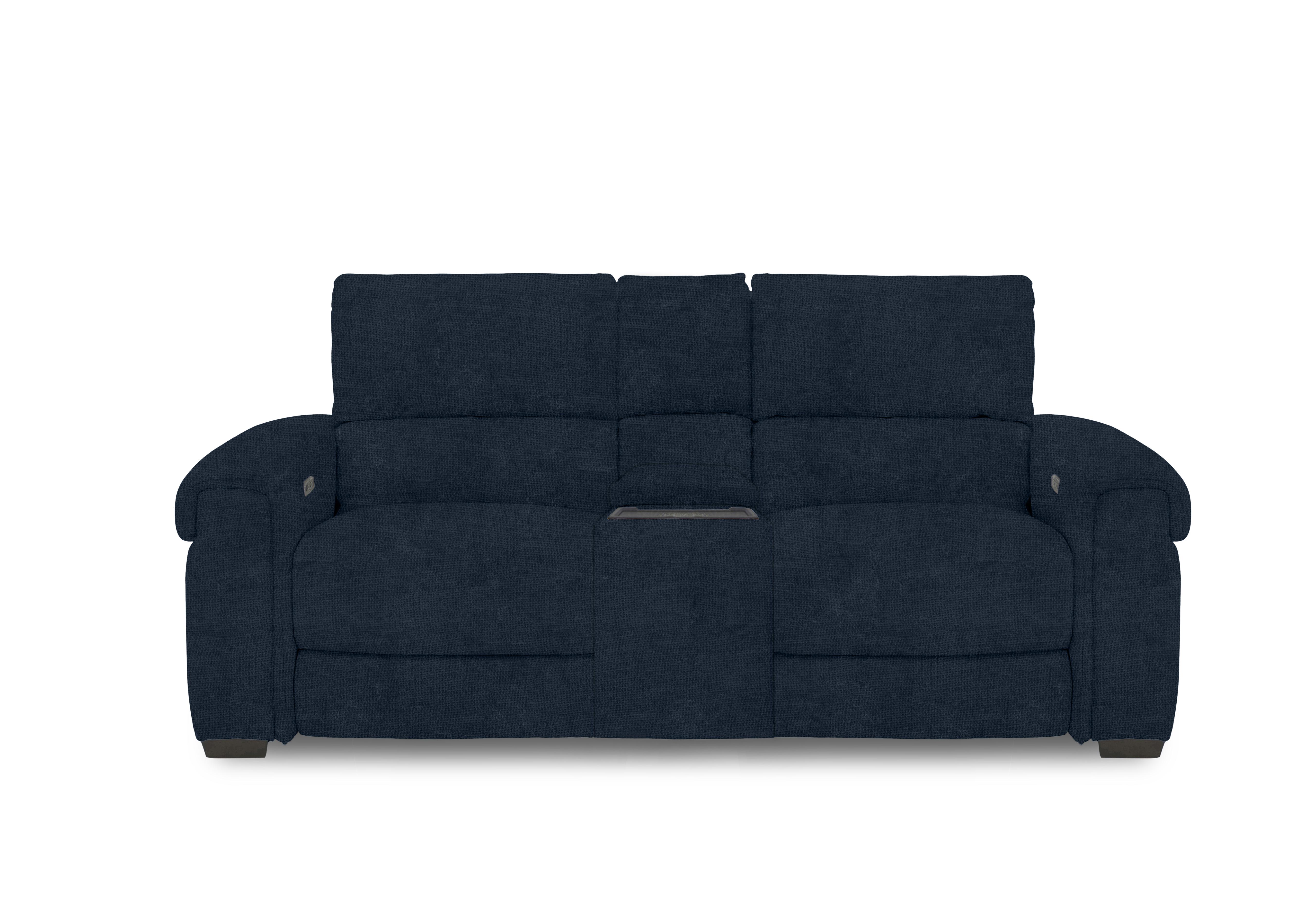 Nixon 2 Seater Fabric Power Recliner Sofa with Cupholder Power Console in Fab-Coe-R304 Navy Blue on Furniture Village