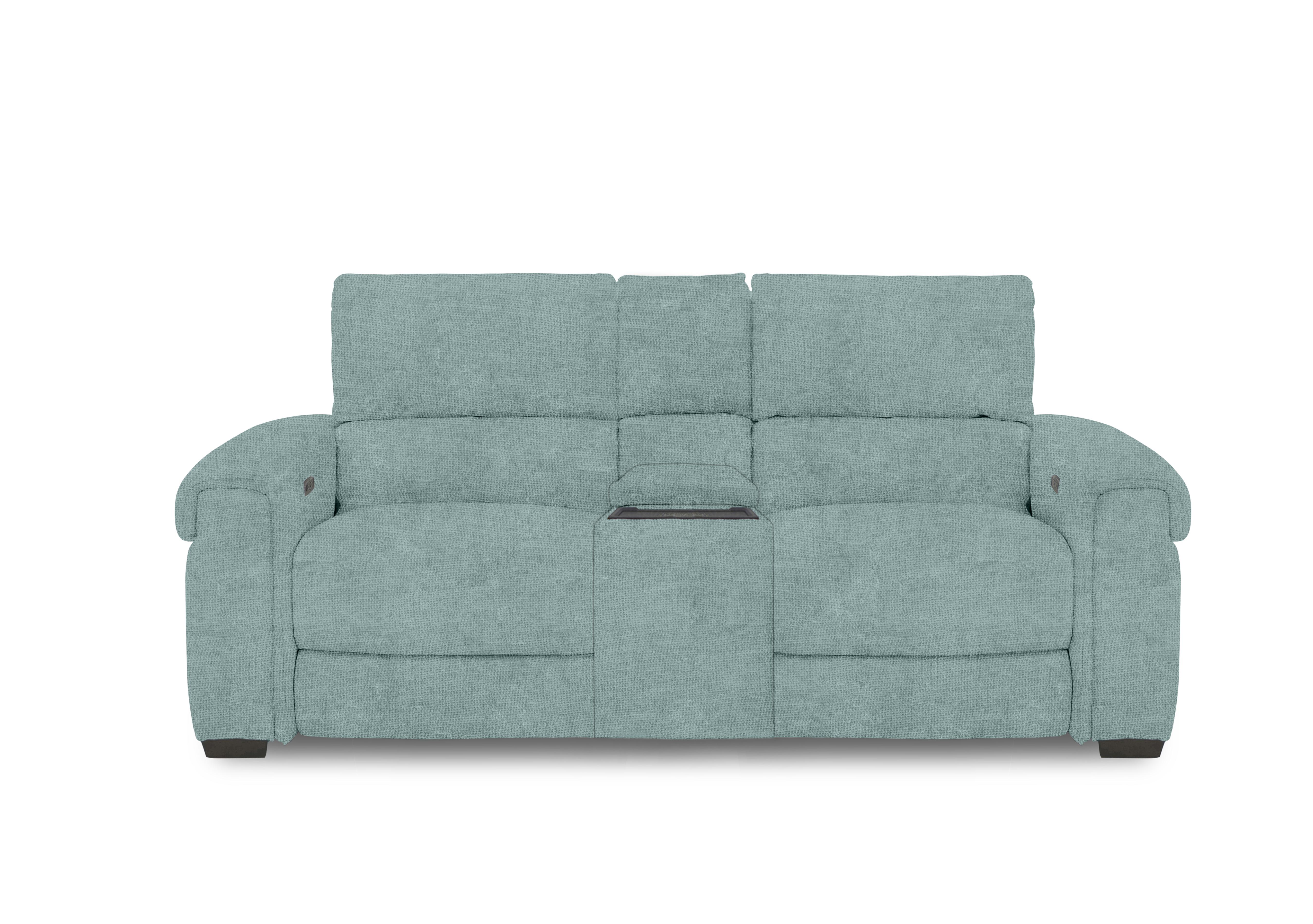 Nixon 2 Seater Fabric Power Recliner Sofa with Cupholder Power Console in Fab-Coe-R313 Baby Blue on Furniture Village