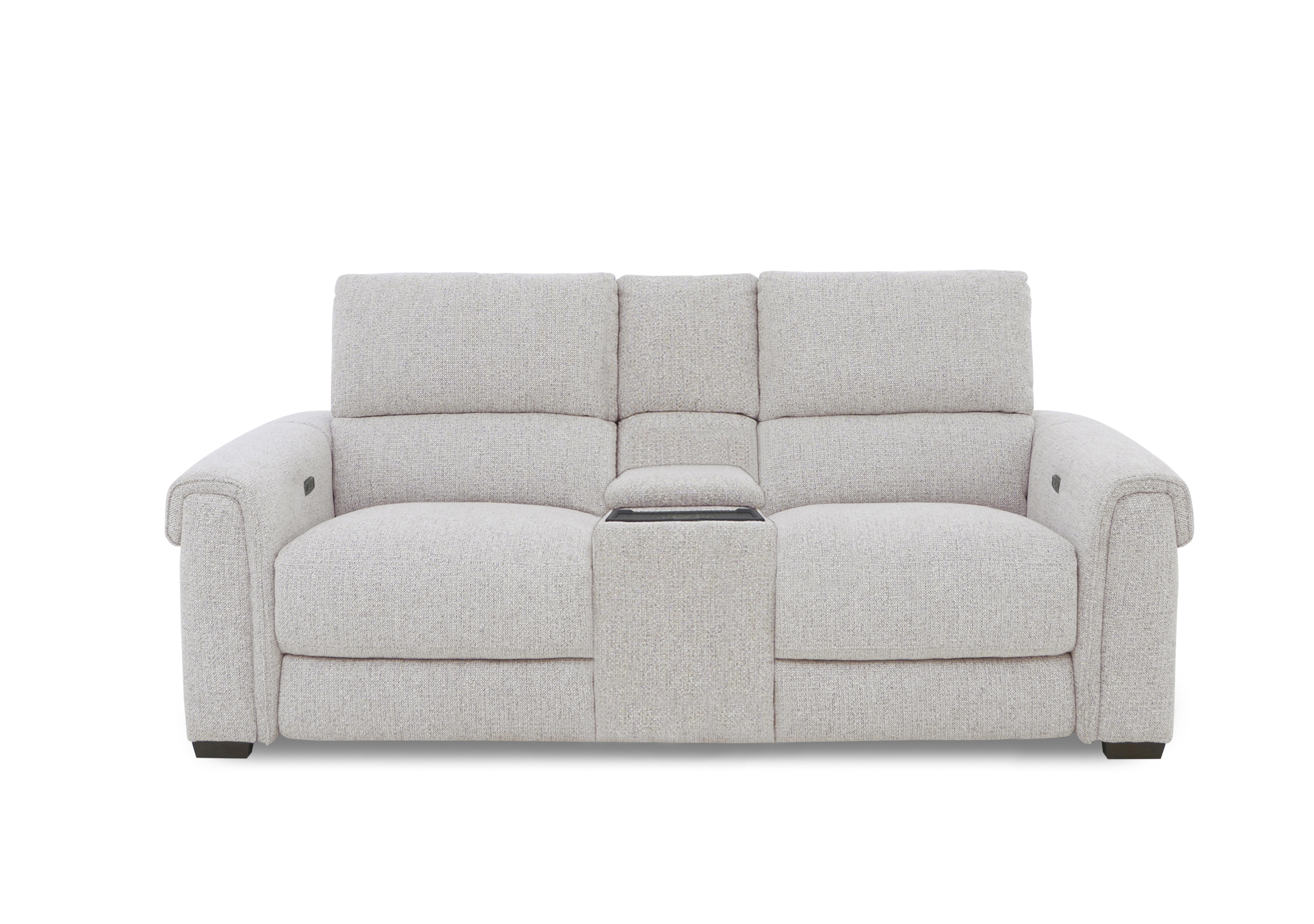 Nixon 2 Seater Fabric Power Recliner Sofa with Cupholder Power Console in Fab-Mil-R110 Sand on Furniture Village
