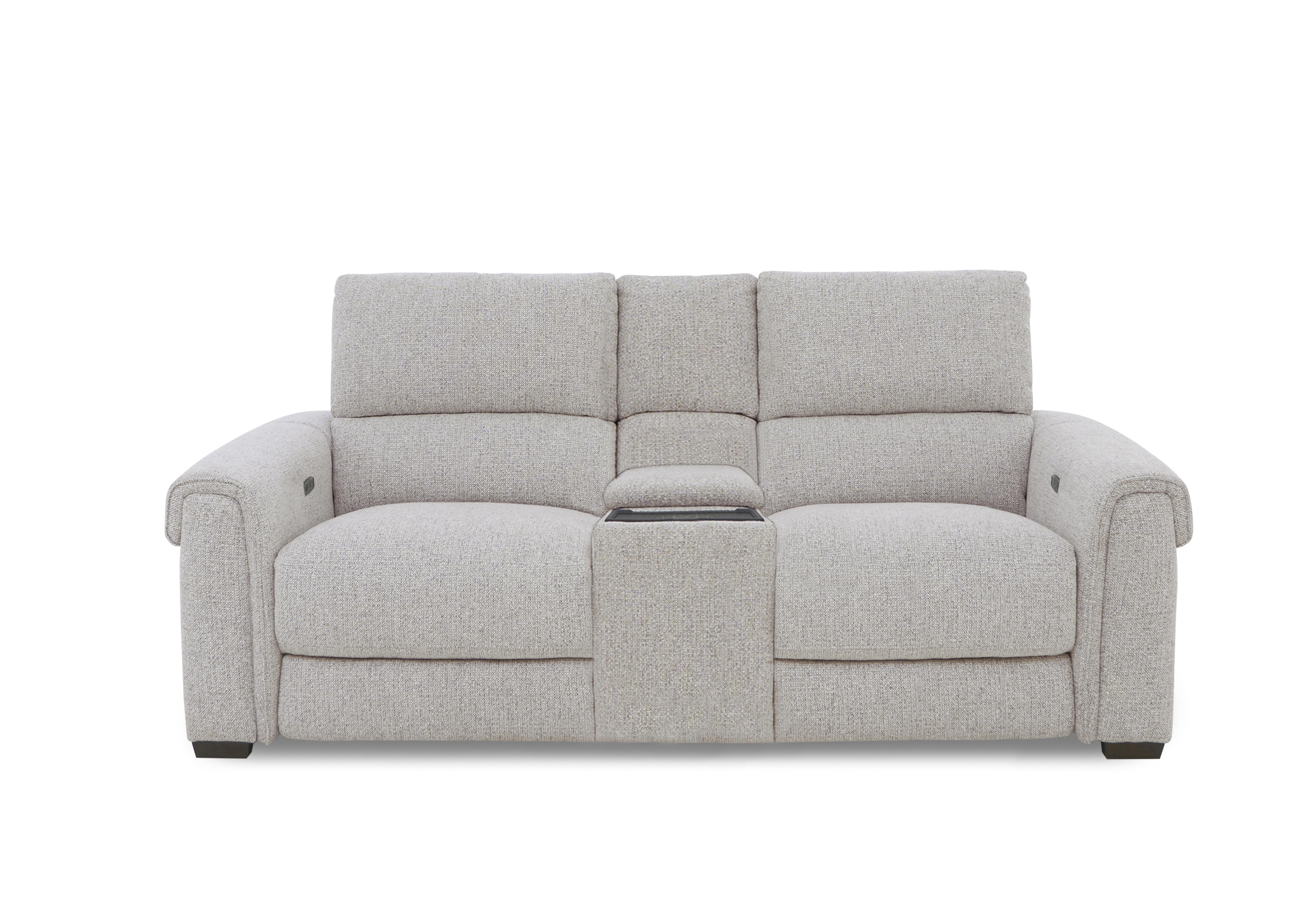 Nixon 2 Seater Fabric Power Recliner Sofa with Cupholder Power Console in Fab-Mil-R120 Mink on Furniture Village