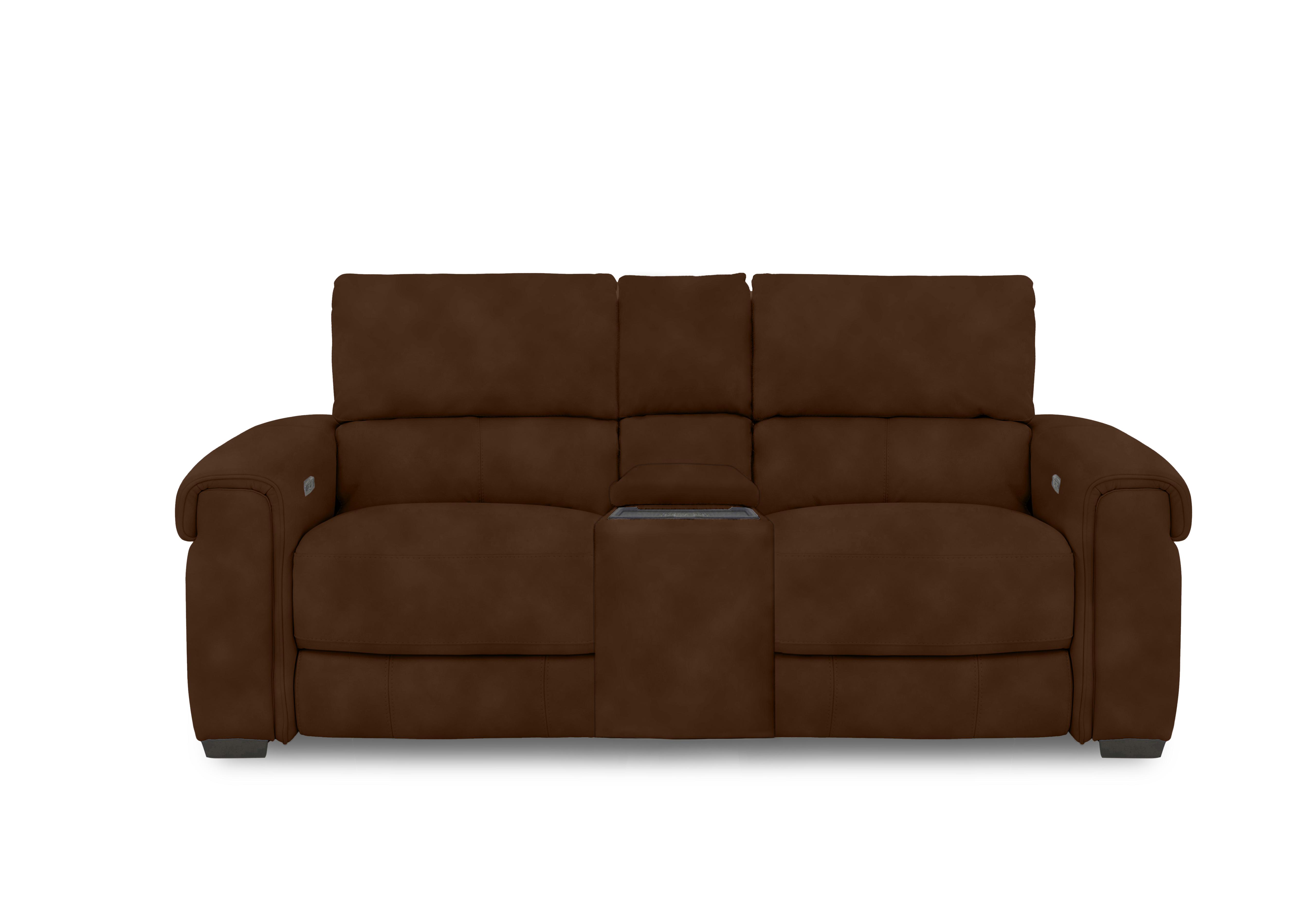 Nixon 2 Seater Fabric Power Recliner Sofa with Cupholder Power Console in Sfa-Pey-R06 Caramel on Furniture Village