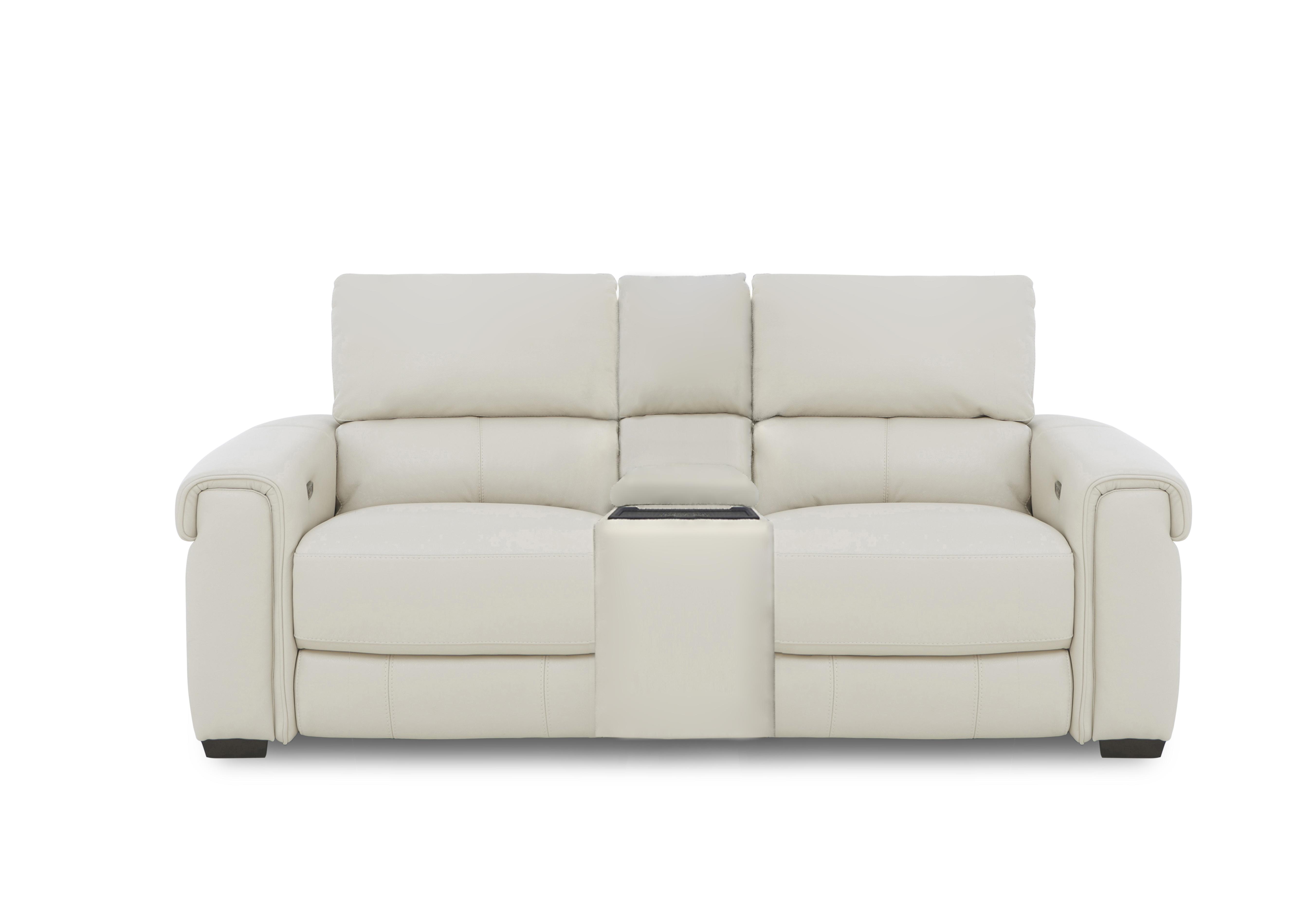 Nixon 2 Seater Leather Power Recliner Sofa with Cupholder Power Console in Bv-156e Frost on Furniture Village