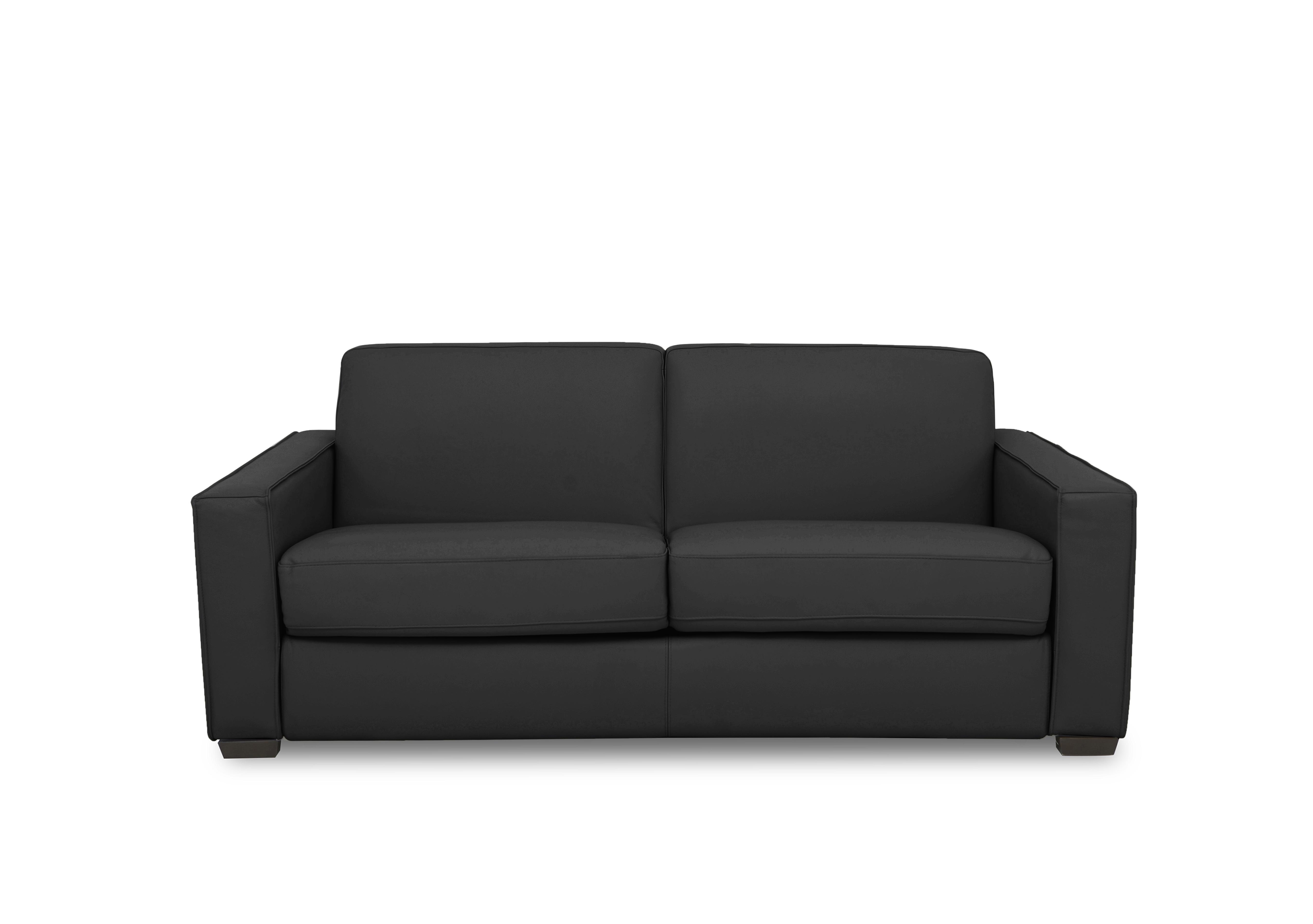 Parma 3 Seater Leather Manual Sofa Bed in Nc-023c Black on Furniture Village