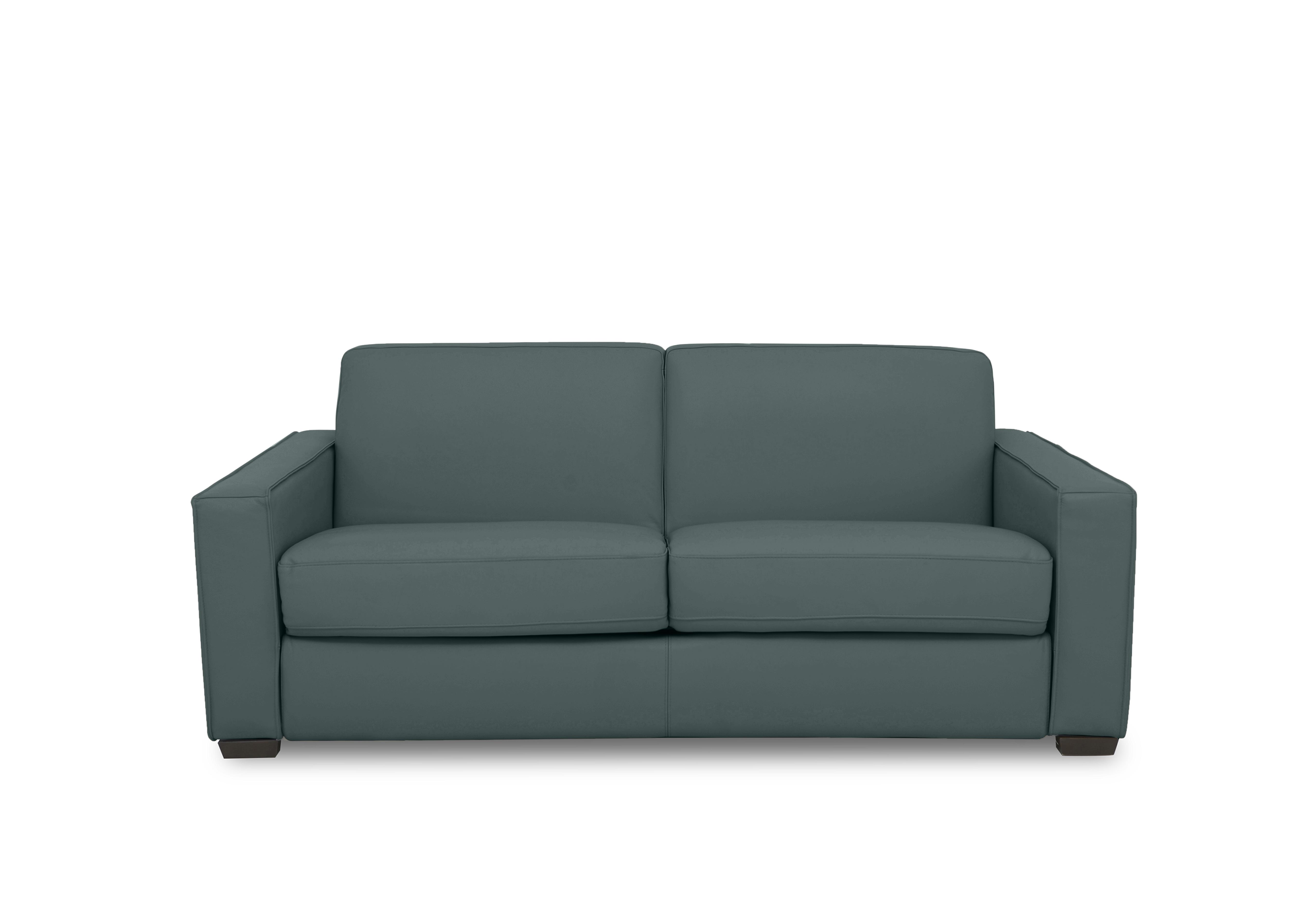 Parma 3 Seater Leather Manual Sofa Bed in Nc-301e Lake Green on Furniture Village