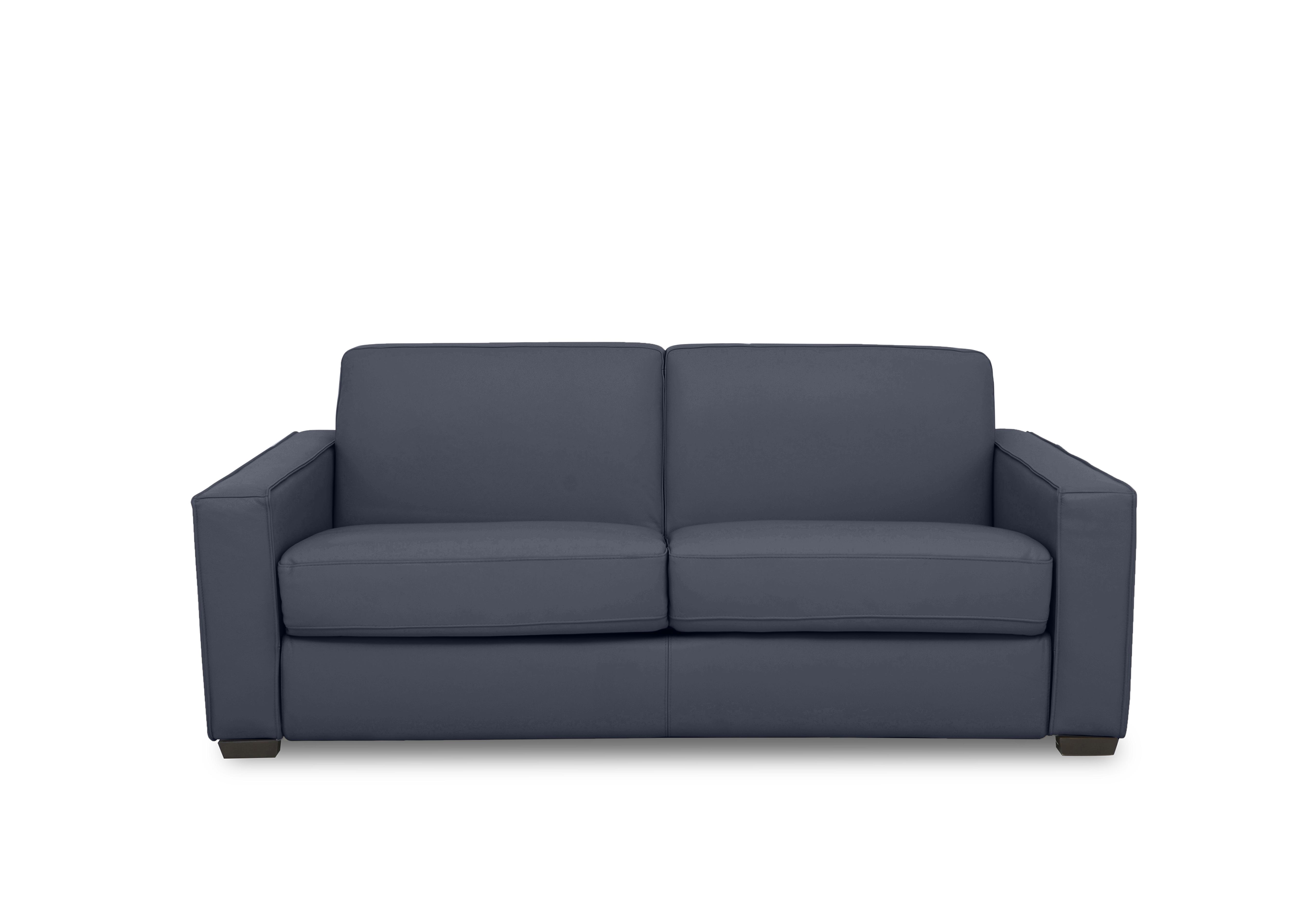 Parma 3 Seater Leather Manual Sofa Bed in Nc-313e Ocean Blue on Furniture Village