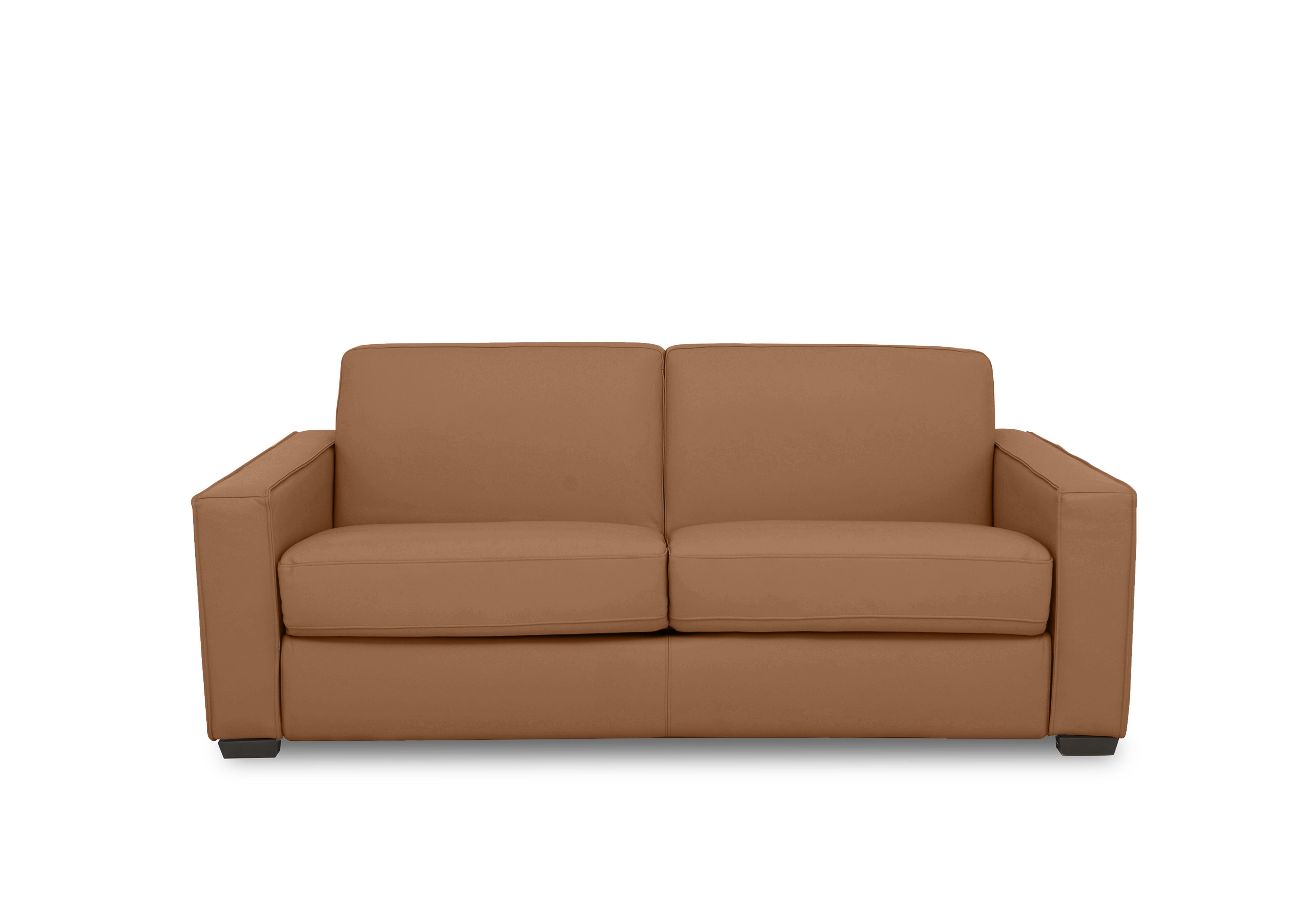 Parma 3 Seater Leather Manual Sofa Bed in Nc-334e Pecan Brown on Furniture Village