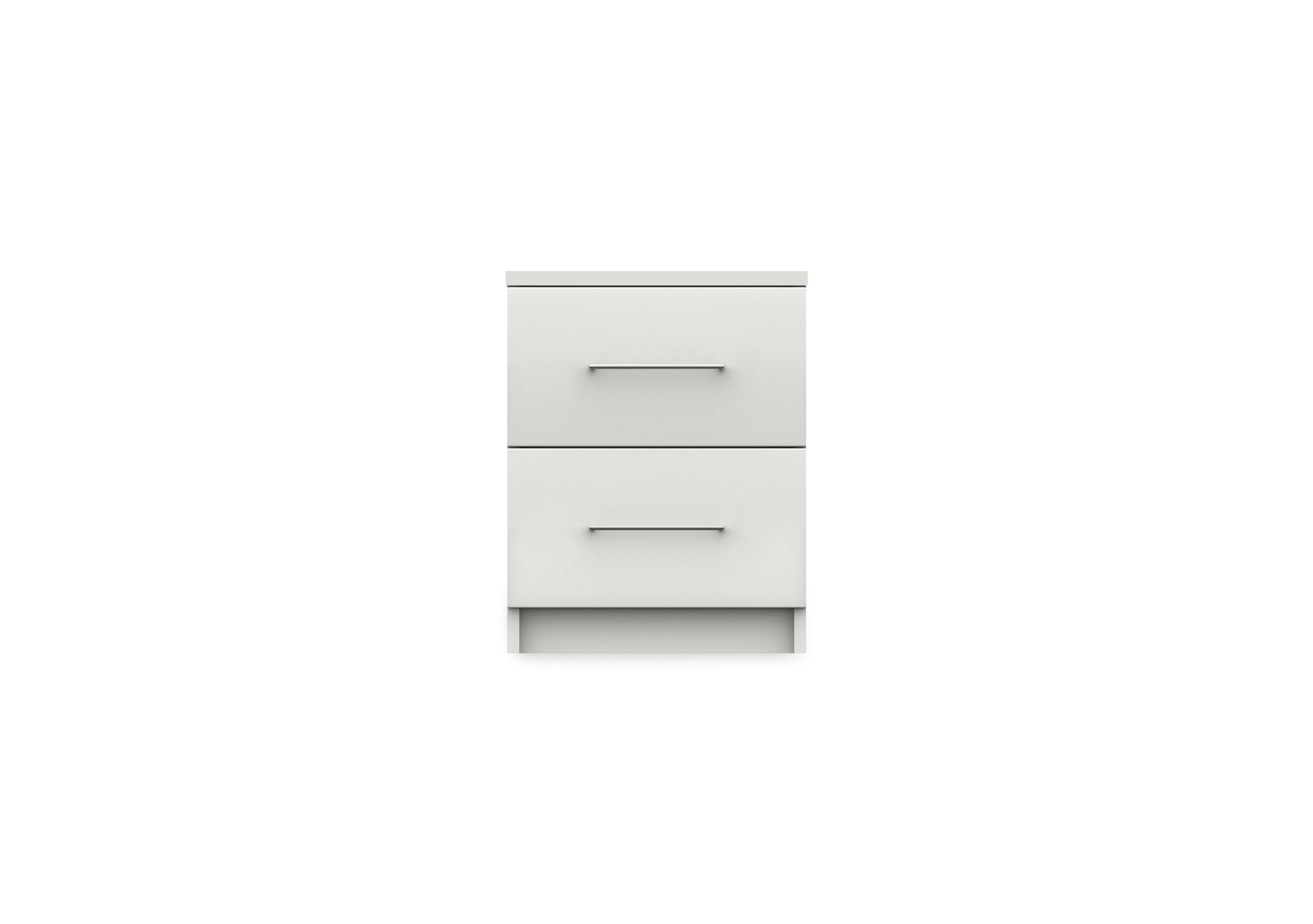 Castle 2 Drawer Bedside Cabinet in Frost White Gloss on Furniture Village