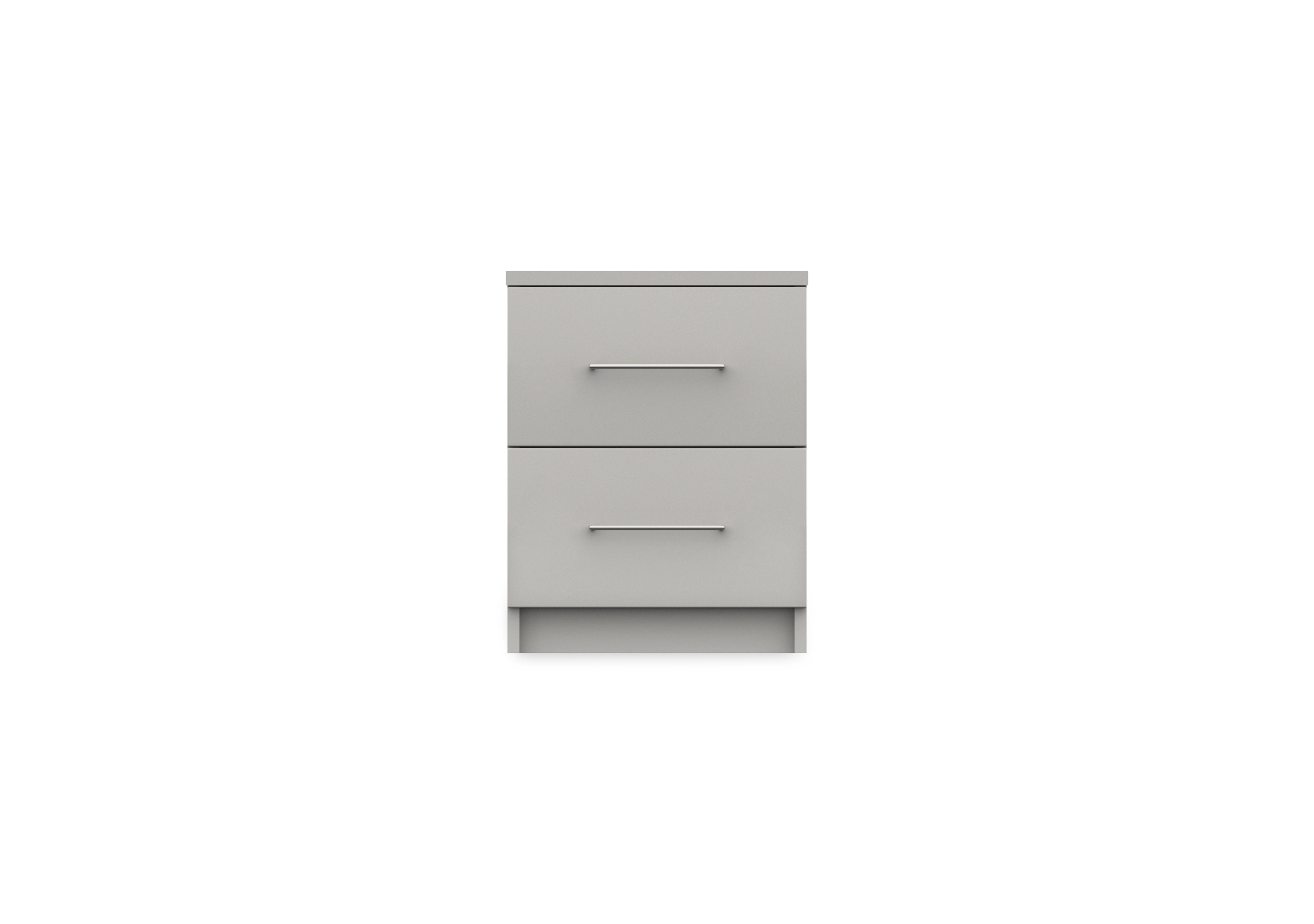 Castle 2 Drawer Bedside Cabinet in Grey Gloss on Furniture Village