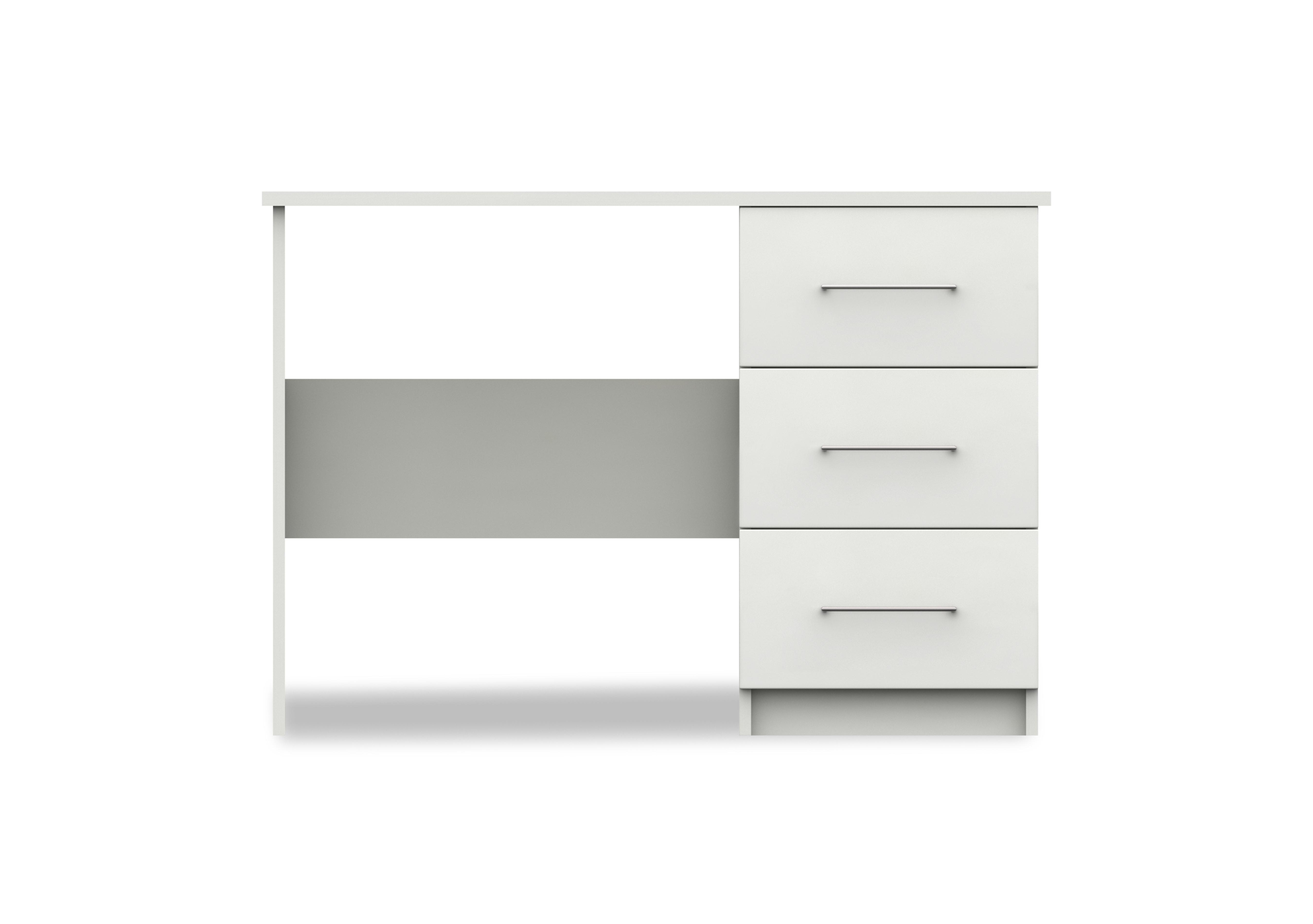 Castle 3 Drawer Dressing Table in Frost White Gloss on Furniture Village