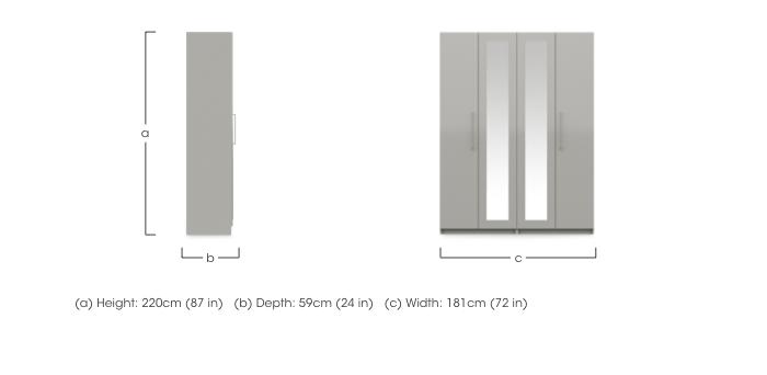 Castle 4 Door Hinged Tall Wardrobe with 2 Mirror Doors in  on Furniture Village