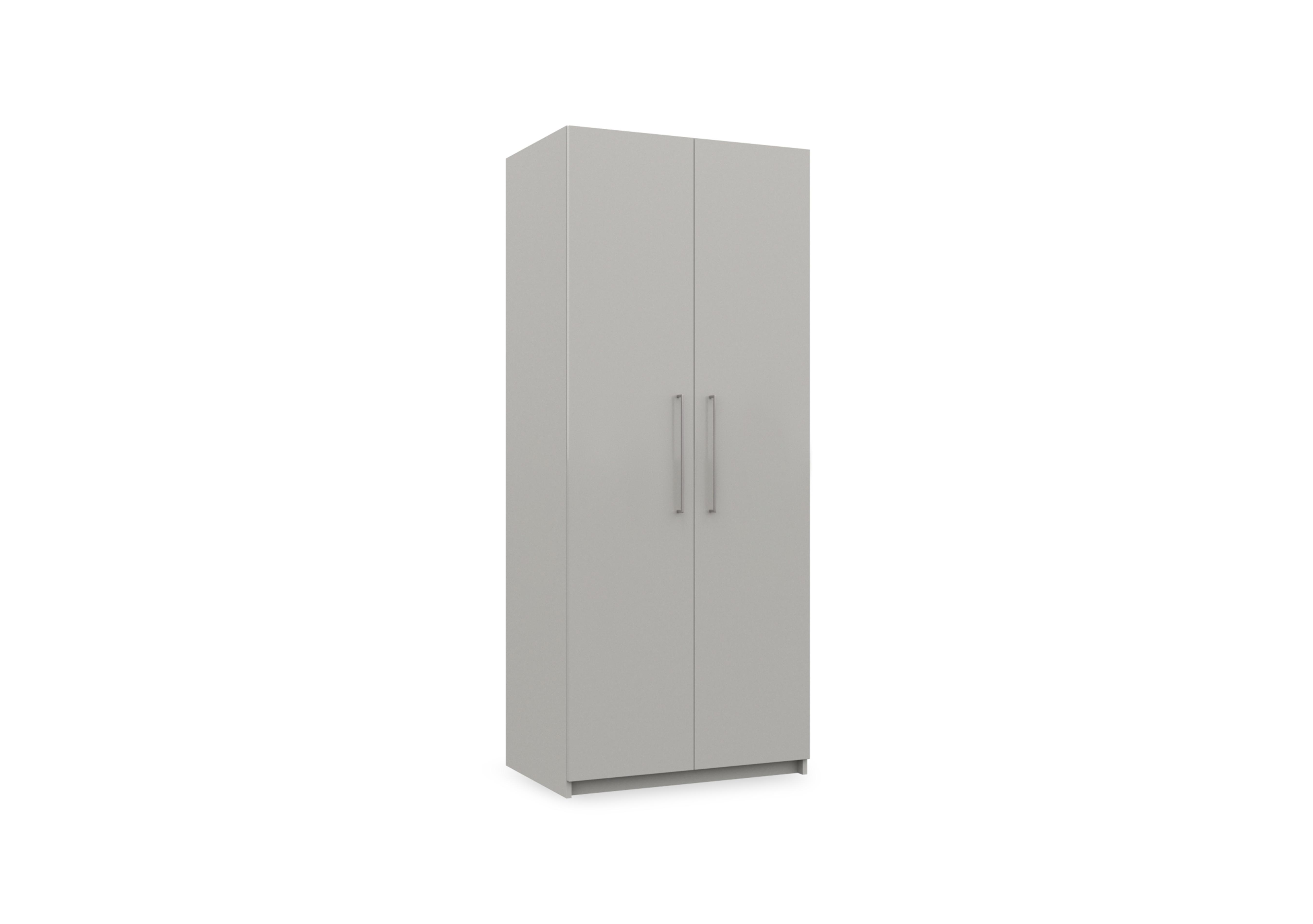 Castle 2 Door Hinged Wardrobe in Grey Gloss on Furniture Village