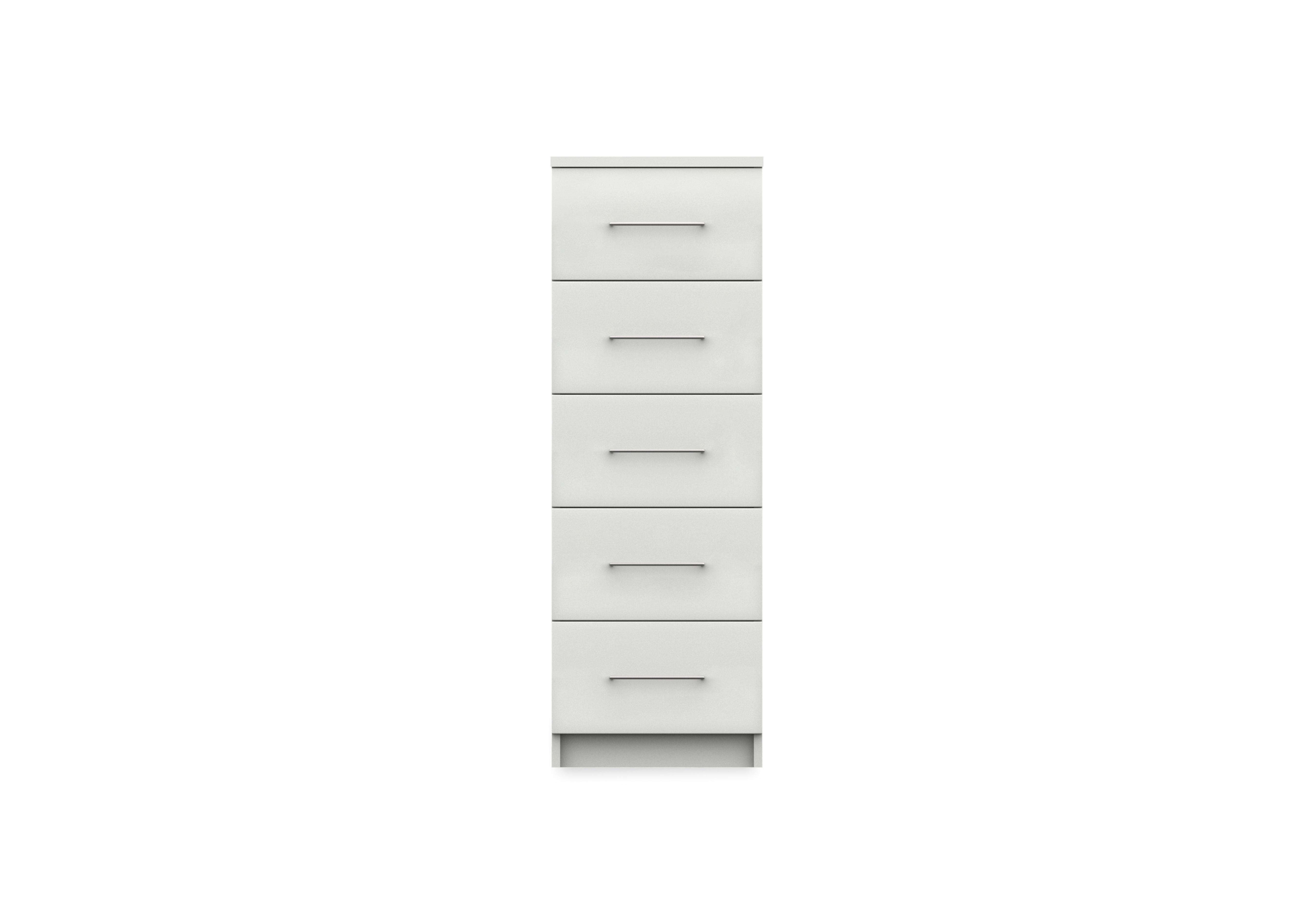 Castle 5 Drawer Tallboy in Frost White Gloss on Furniture Village