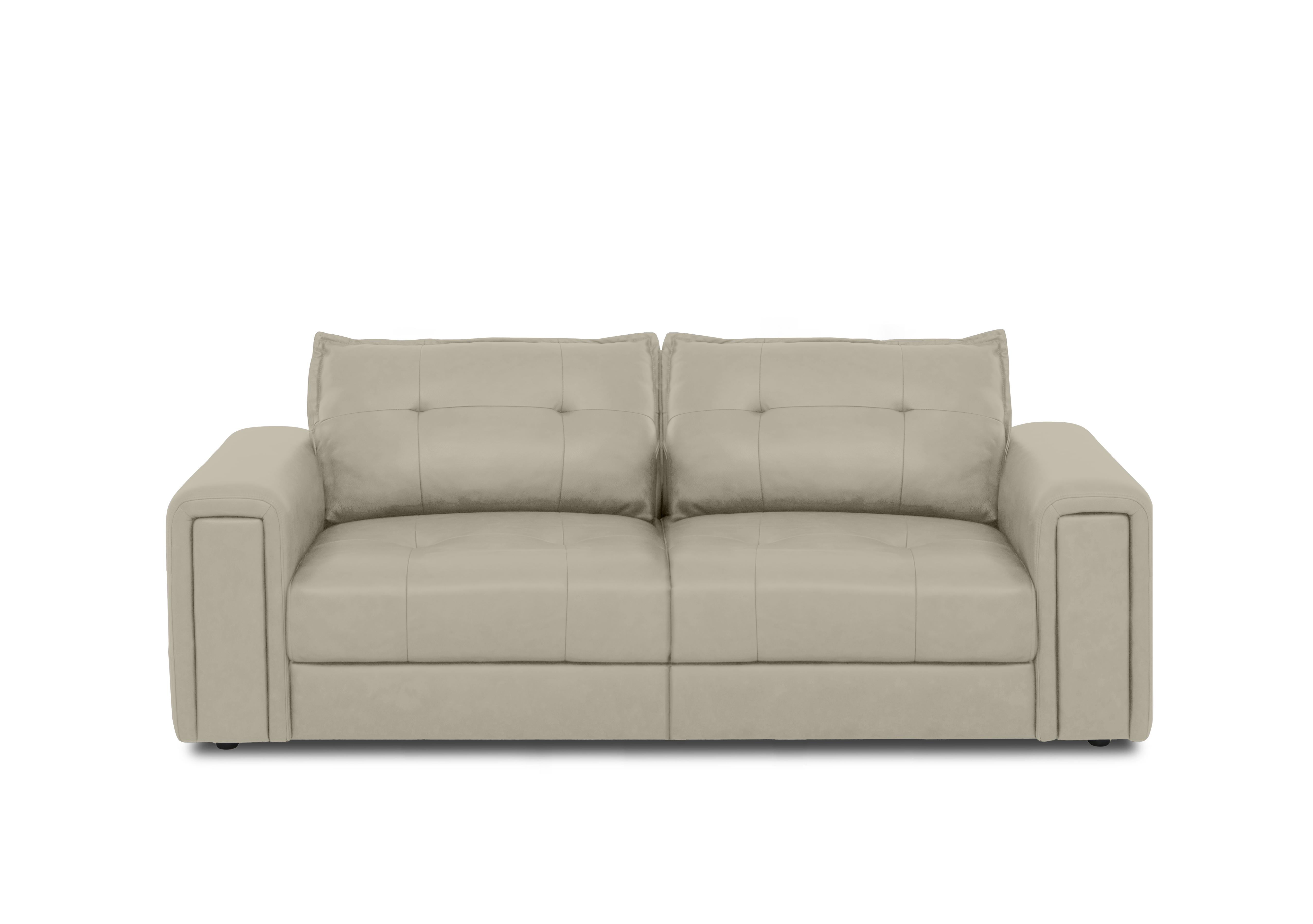 Boutique Goliath 3 Seater Leather Sofa in Montana Cat-60/05 Bone China on Furniture Village
