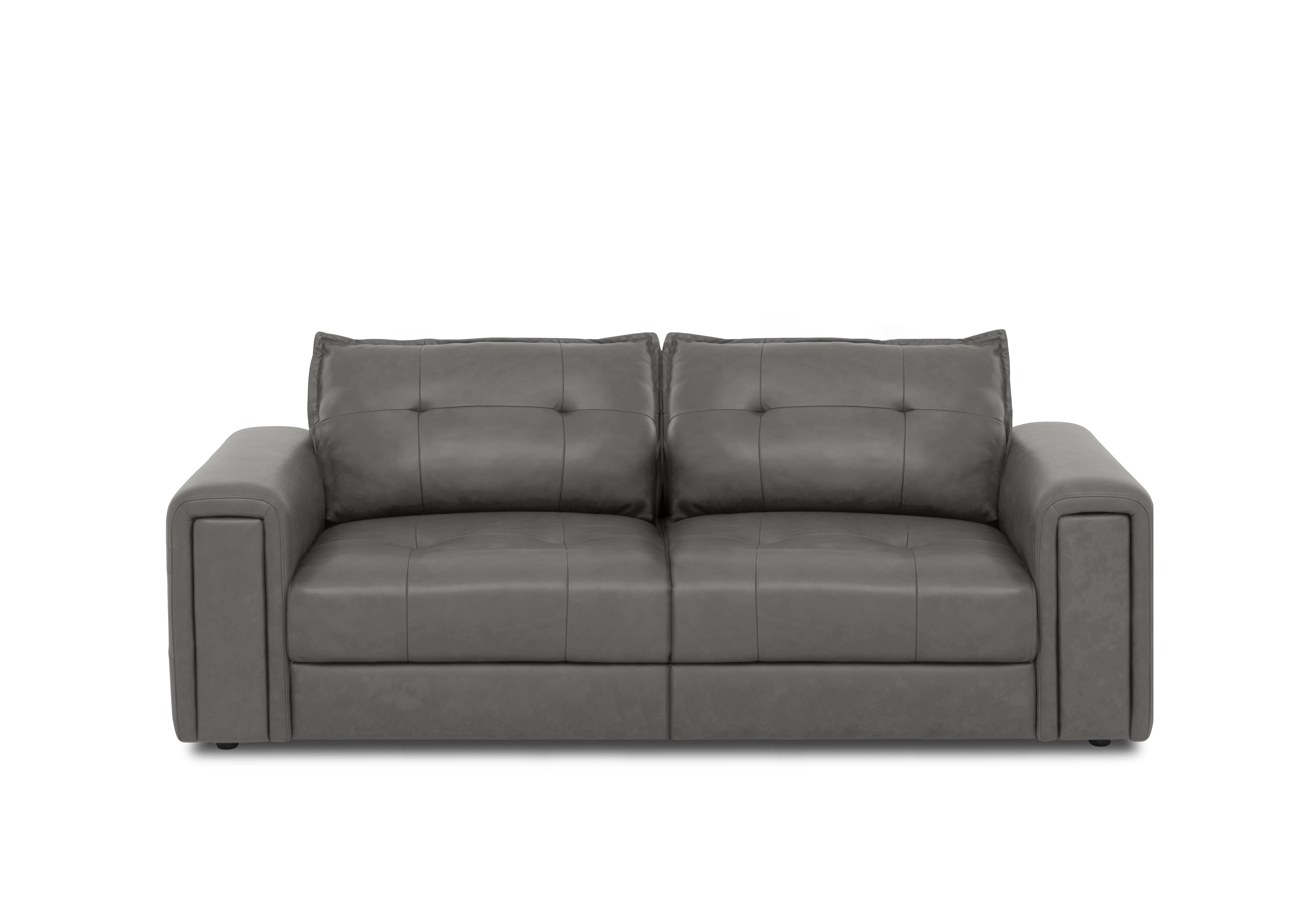 Boutique Goliath 3 Seater Leather Sofa in Oslo Cat-40/15 Elephant on Furniture Village