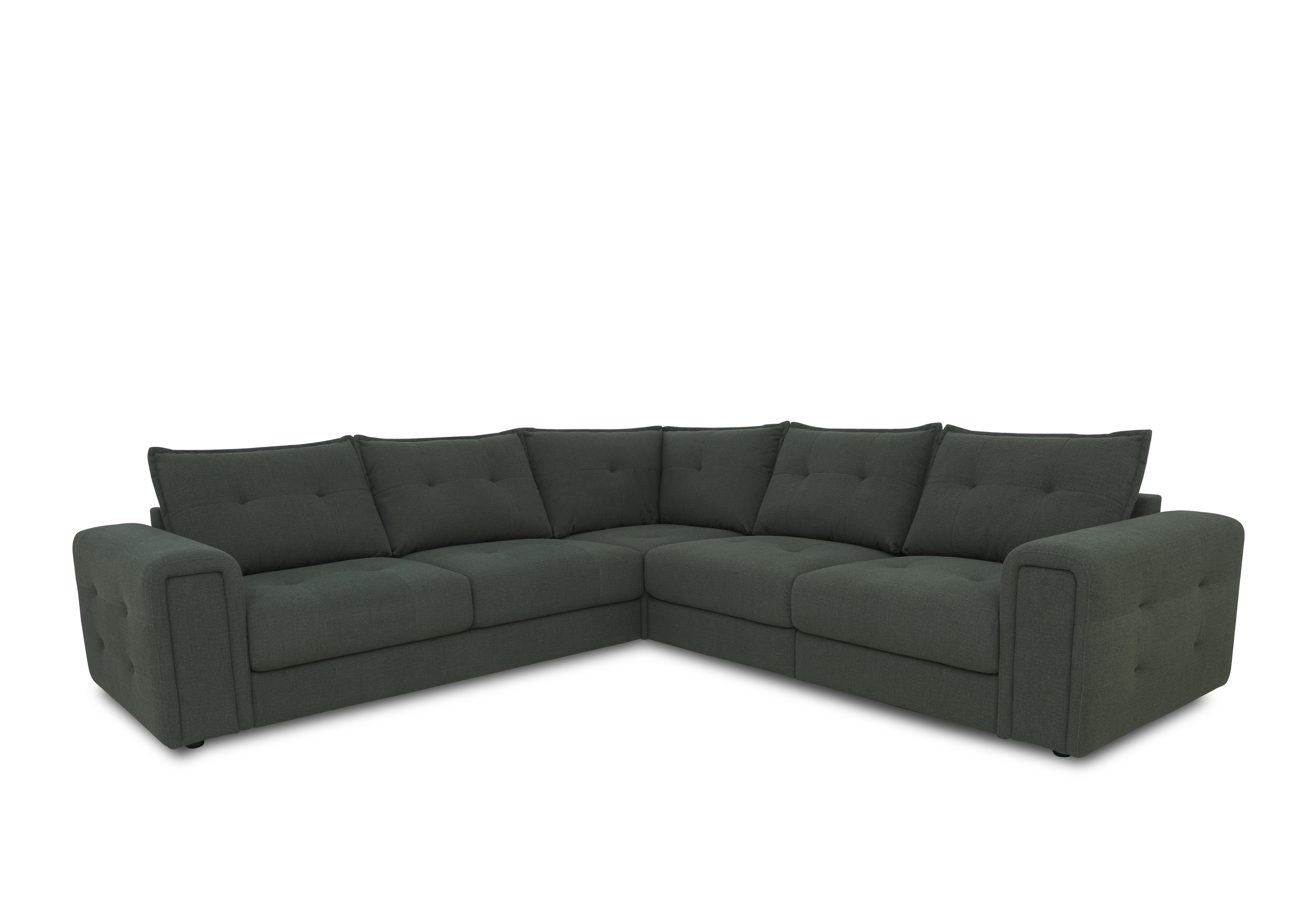 Boutique Goliath Large Fabric Corner Sofa with Storage Drawers in Oxford 94019 Moss Green on Furniture Village