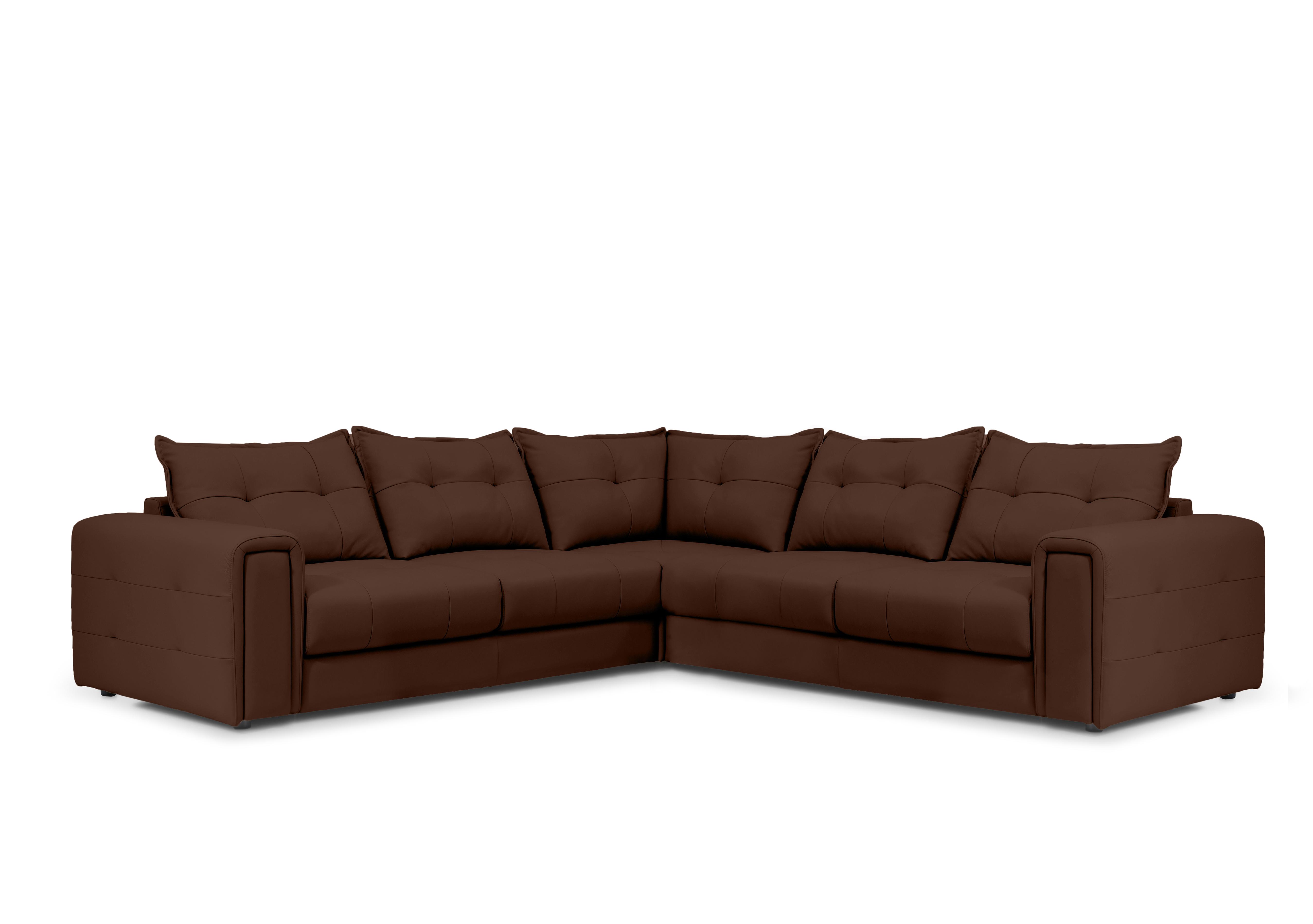 Goliath Large Leather Corner Sofa with Storage Drawers in Montana Cat-60/08 Chocolate on Furniture Village