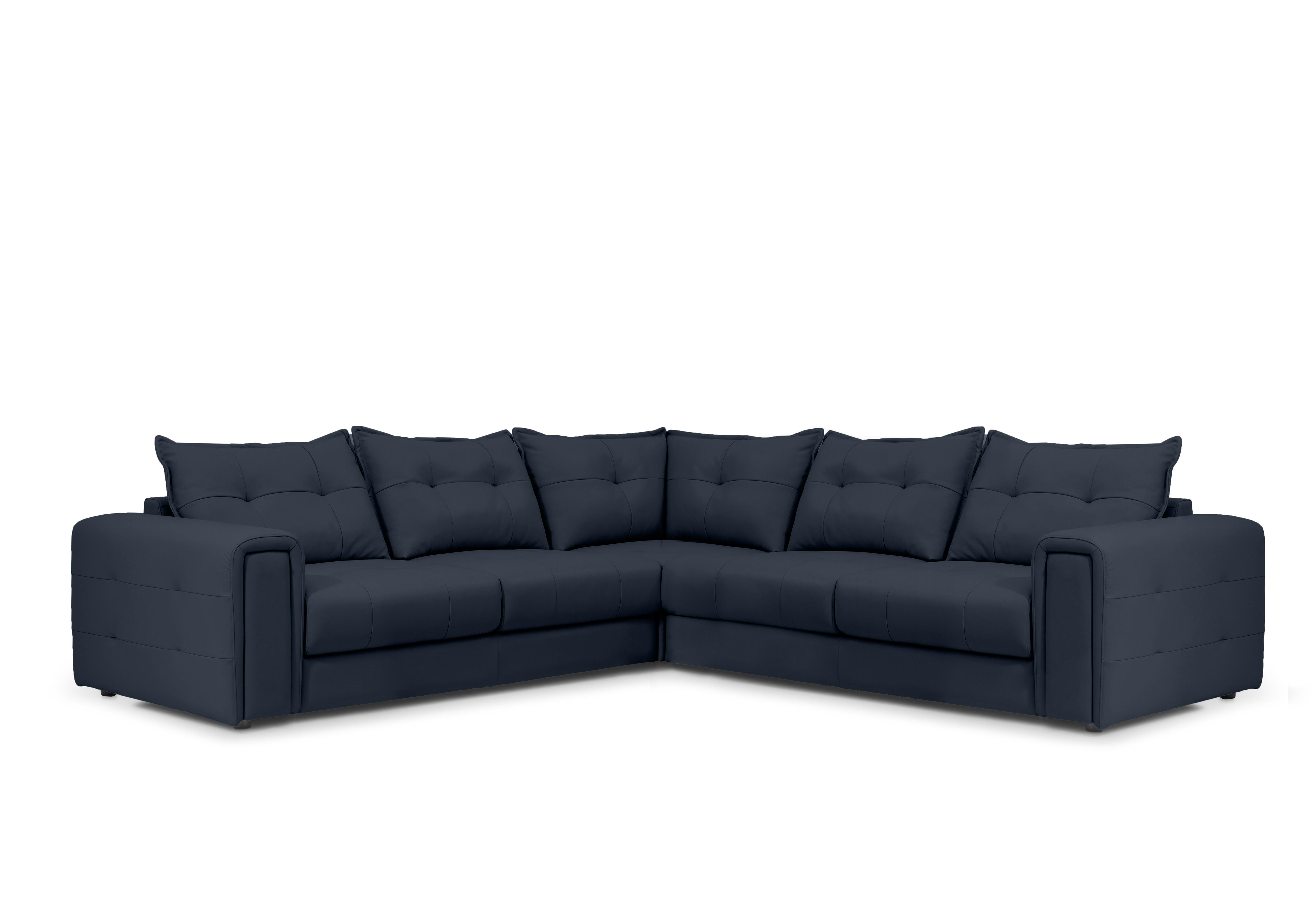 Boutique Goliath Large Leather Corner Sofa with Storage Drawers in Oslo Cat-40/09 Peacock on Furniture Village