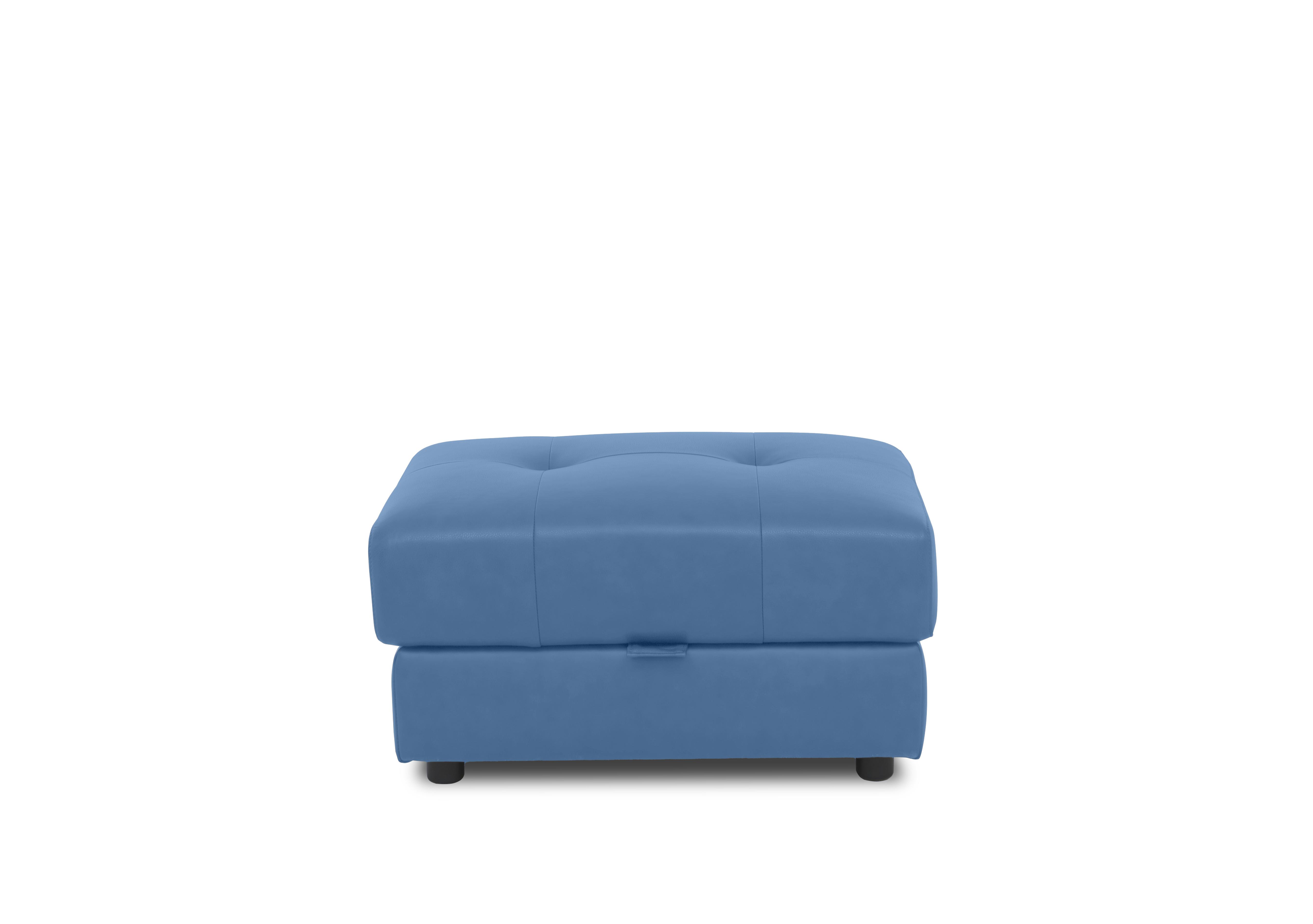 Goliath Leather Storage Footstool in Oslo Cat-40/12 Aegean on Furniture Village