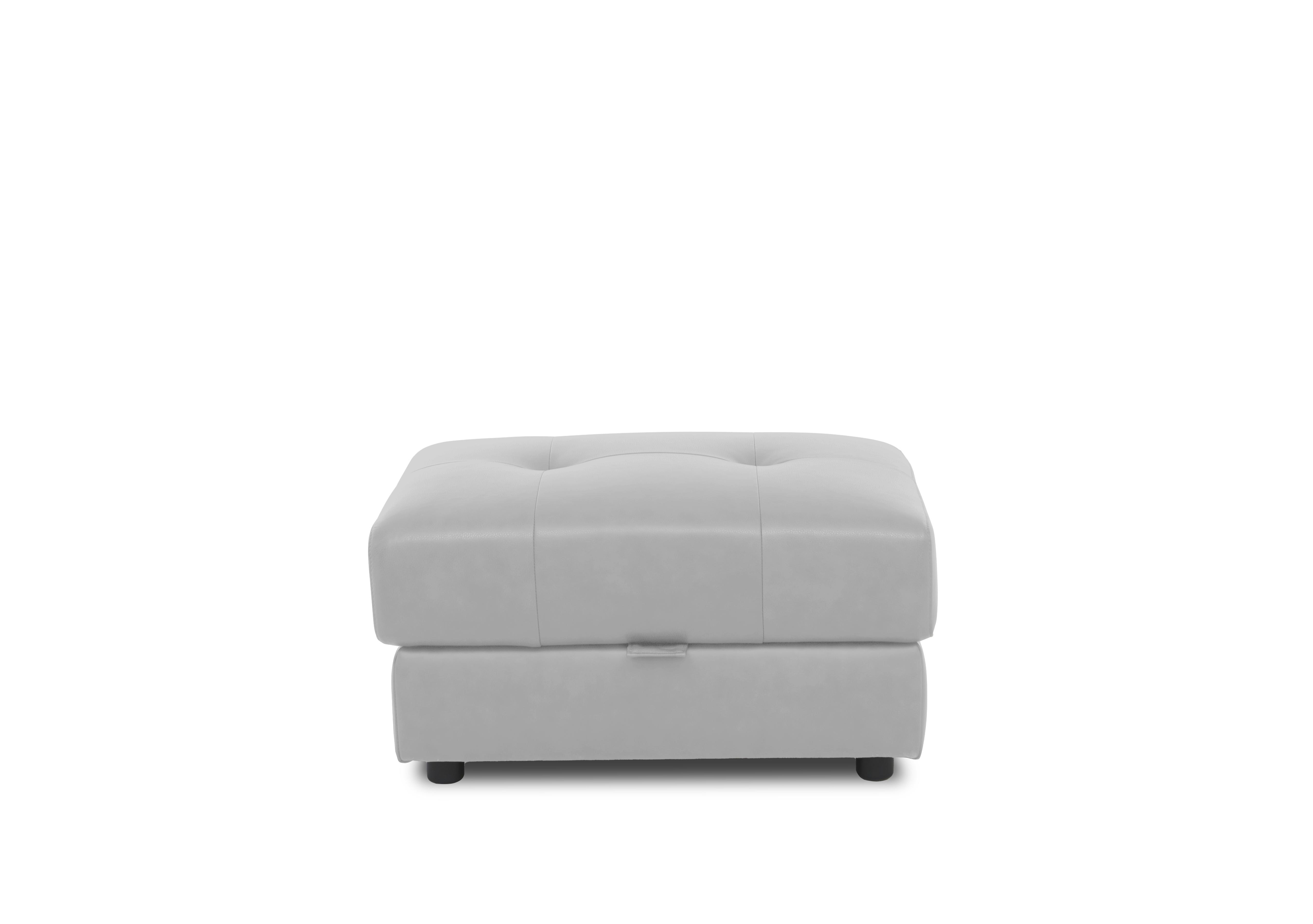Goliath Leather Storage Footstool in Oslo Cat-40/27 Light Grey on Furniture Village