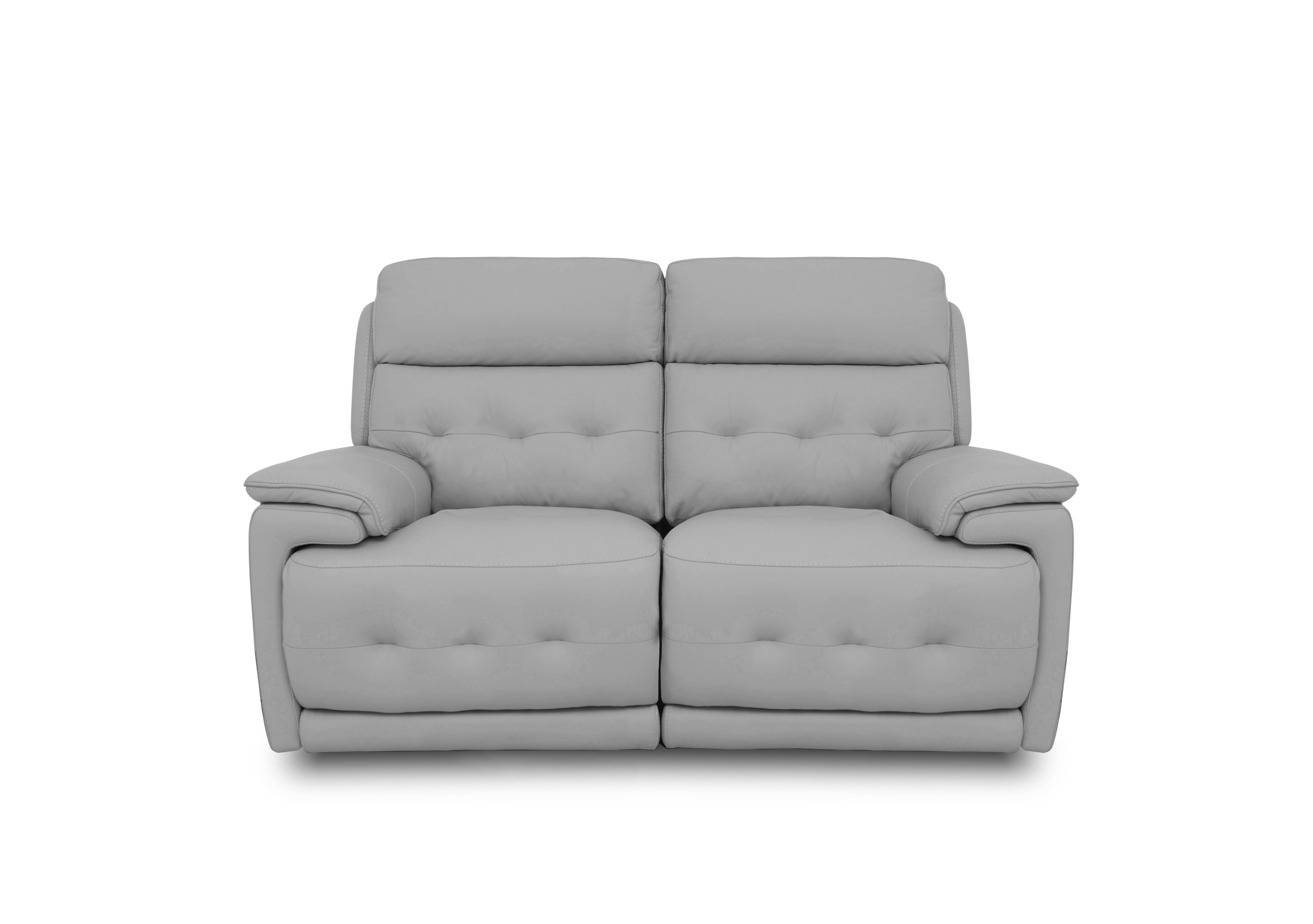 Brescia Leather 2 Seater Sofa in Nw-516e Light Grey on Furniture Village