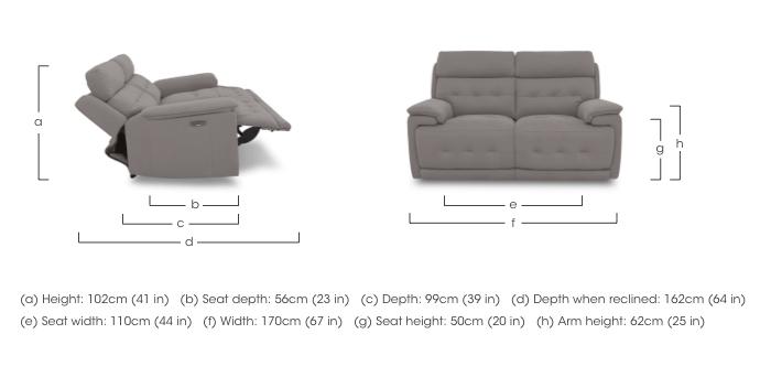 Brescia Fabric 2 Seater Power Recliner Sofa with Power Headrests in  on Furniture Village