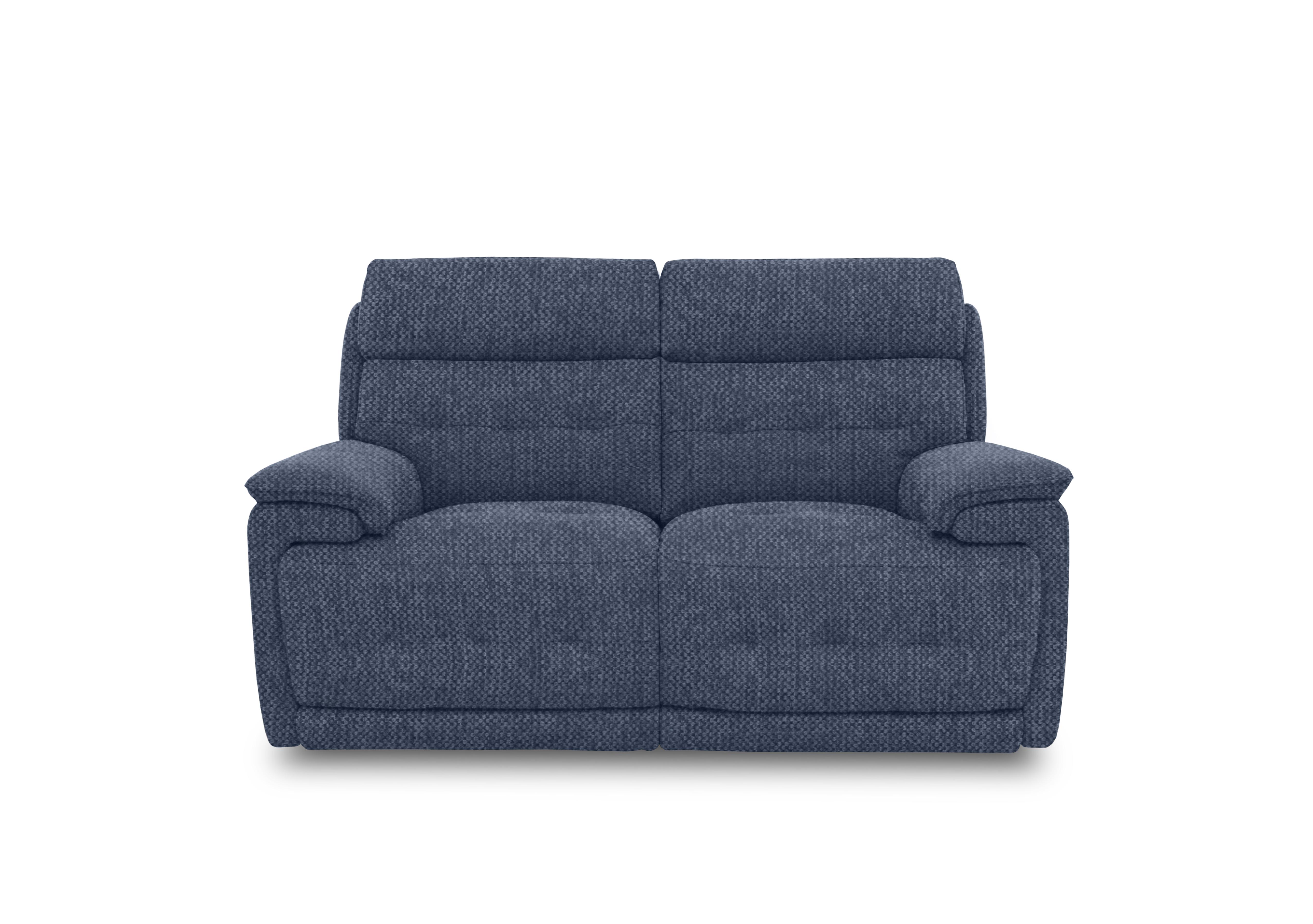 Brescia Fabric 2 Seater Power Recliner Sofa with Power Headrests in Fab-Blt-R38 Blue on Furniture Village