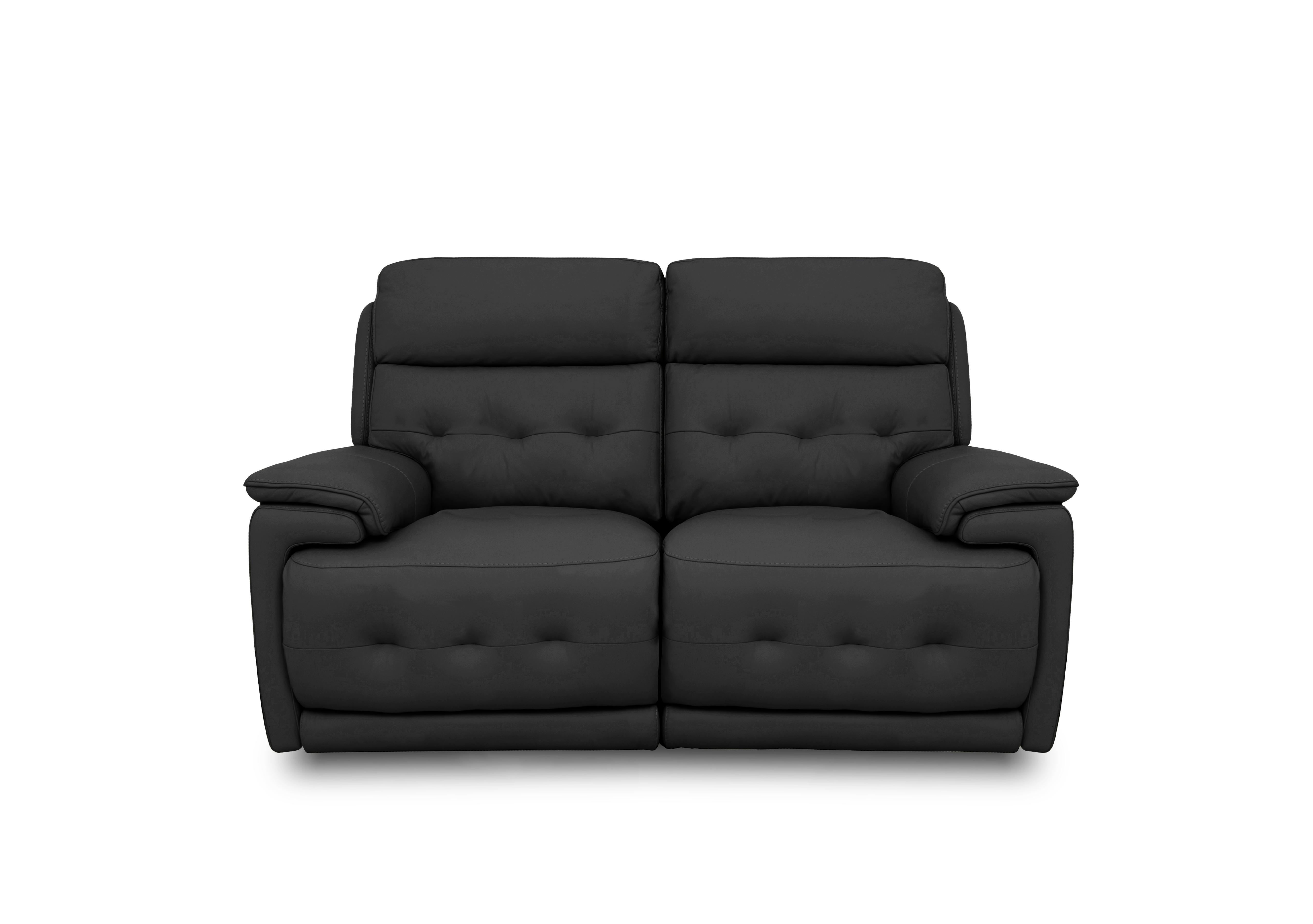 Brescia Leather 2 Seater Power Recliner Sofa with Power Headrests in Nc-023c Black on Furniture Village