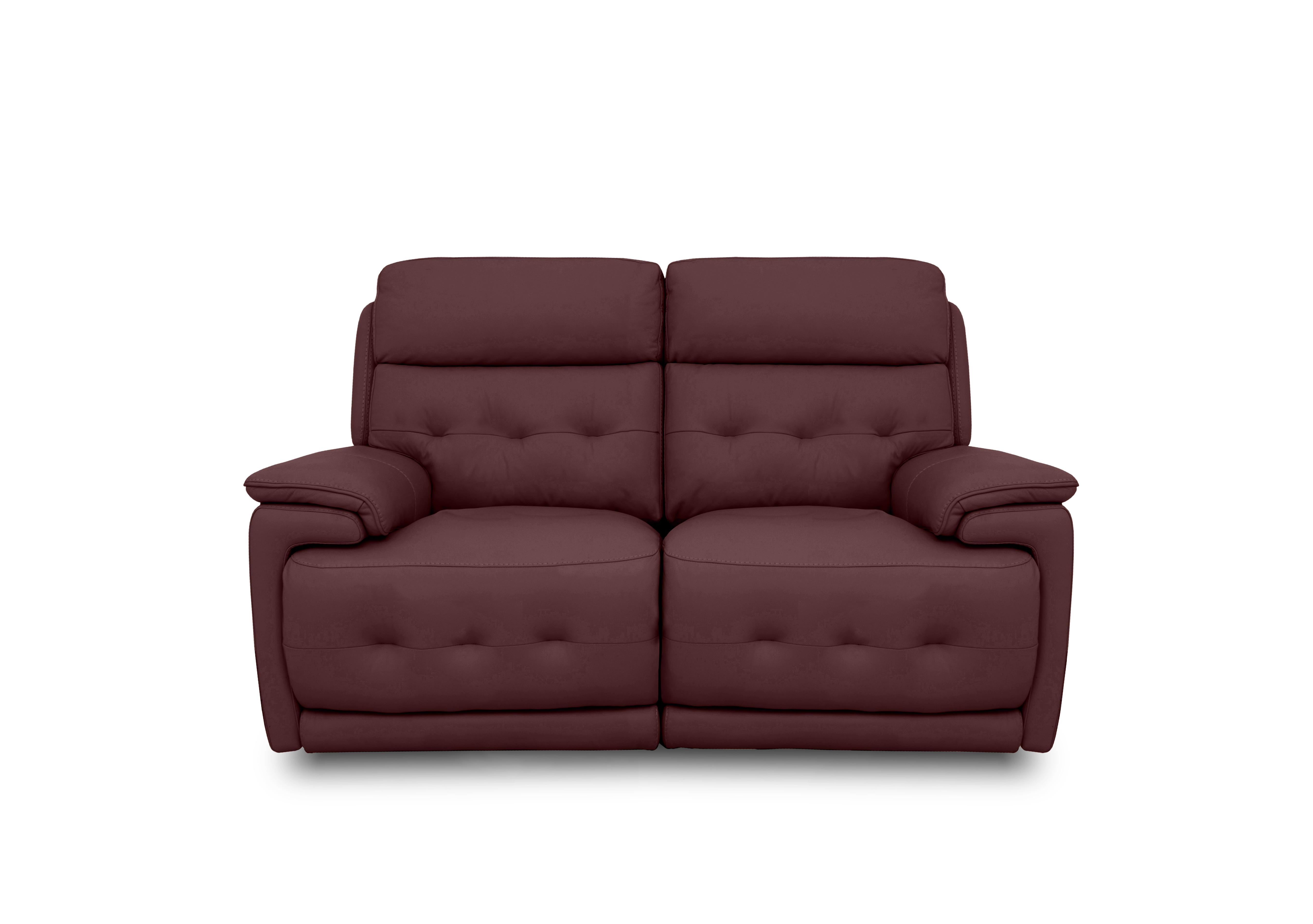 Brescia Leather 2 Seater Power Recliner Sofa with Power Headrests in Nc-035c Deep Red on Furniture Village