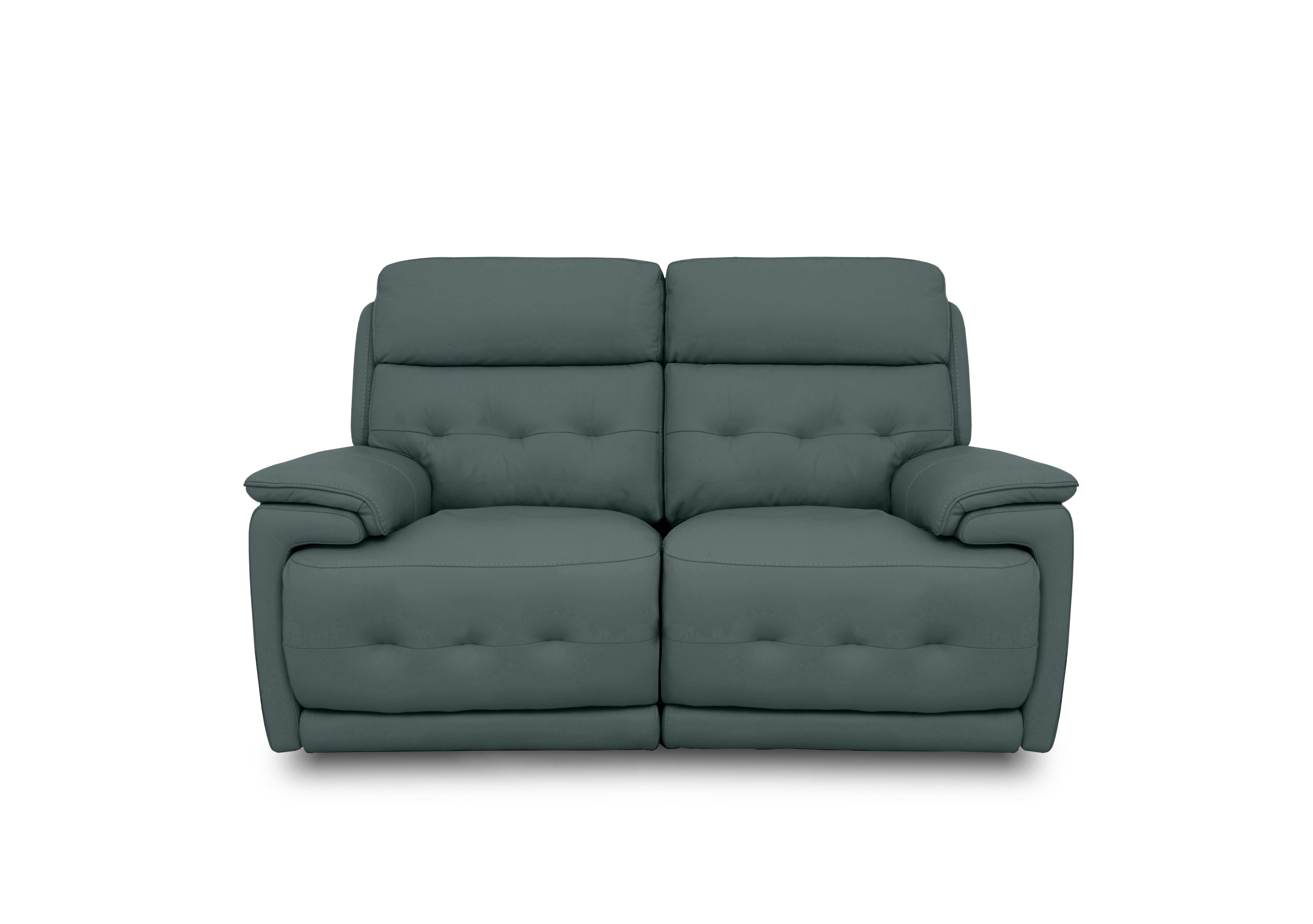 Brescia Leather 2 Seater Power Recliner Sofa with Power Headrests in Nc-301e Lake Green on Furniture Village