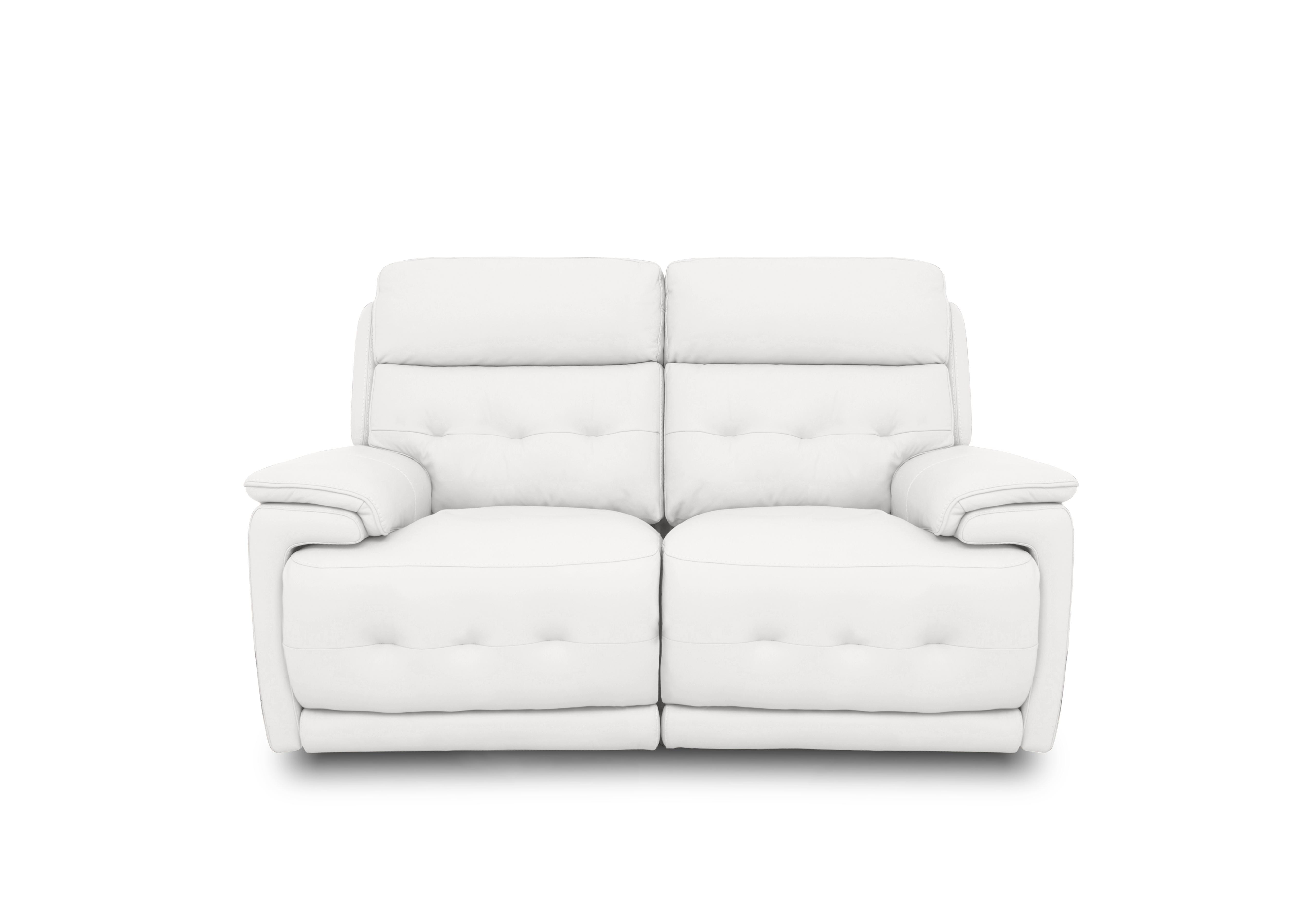 Brescia Leather 2 Seater Power Recliner Sofa with Power Headrests in Nc-744d Star White on Furniture Village