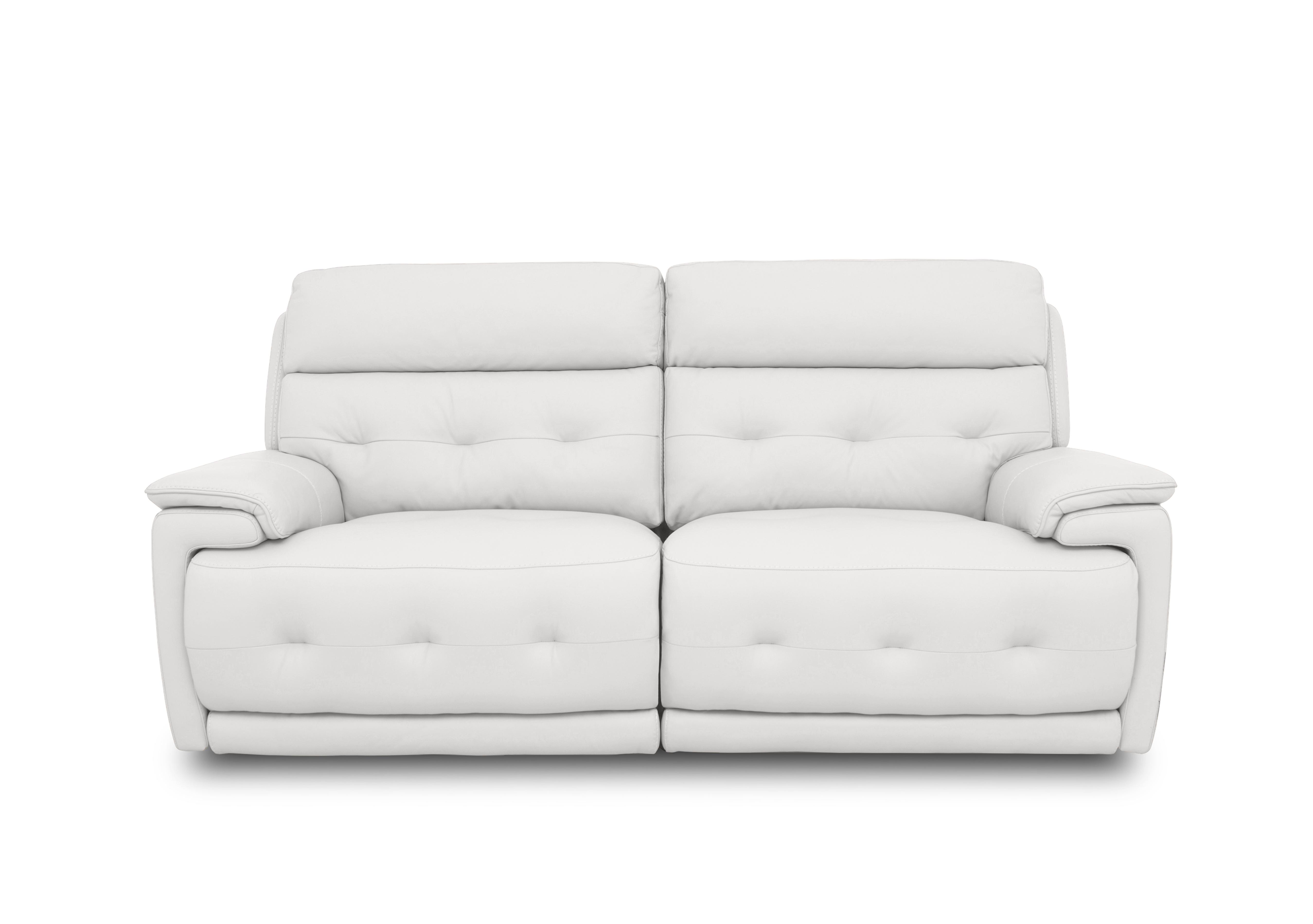 Brescia Leather 3 Seater Sofa in Bv-744d Star White on Furniture Village