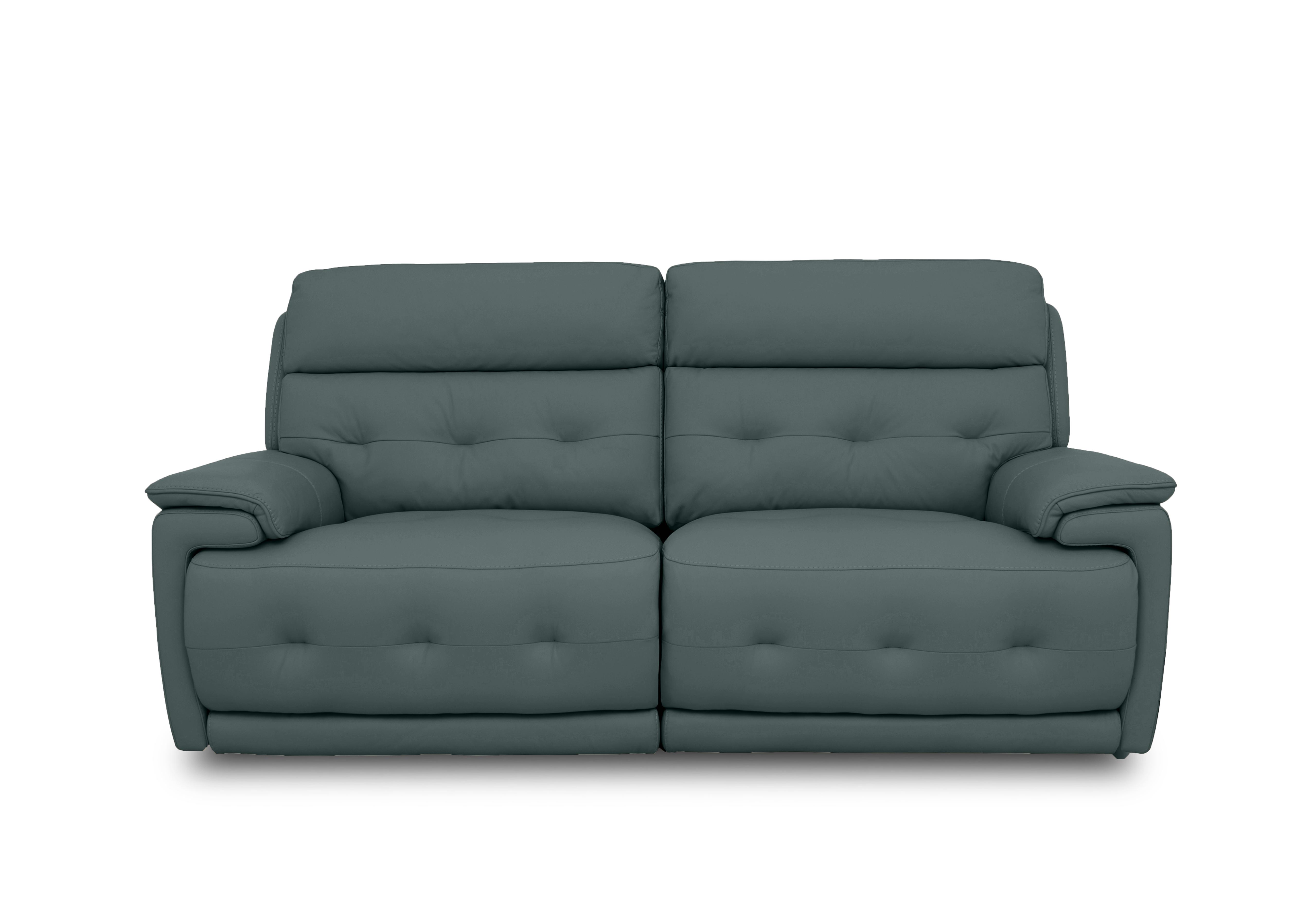 Brescia Leather 3 Seater Sofa in Nc-301e Lake Green on Furniture Village