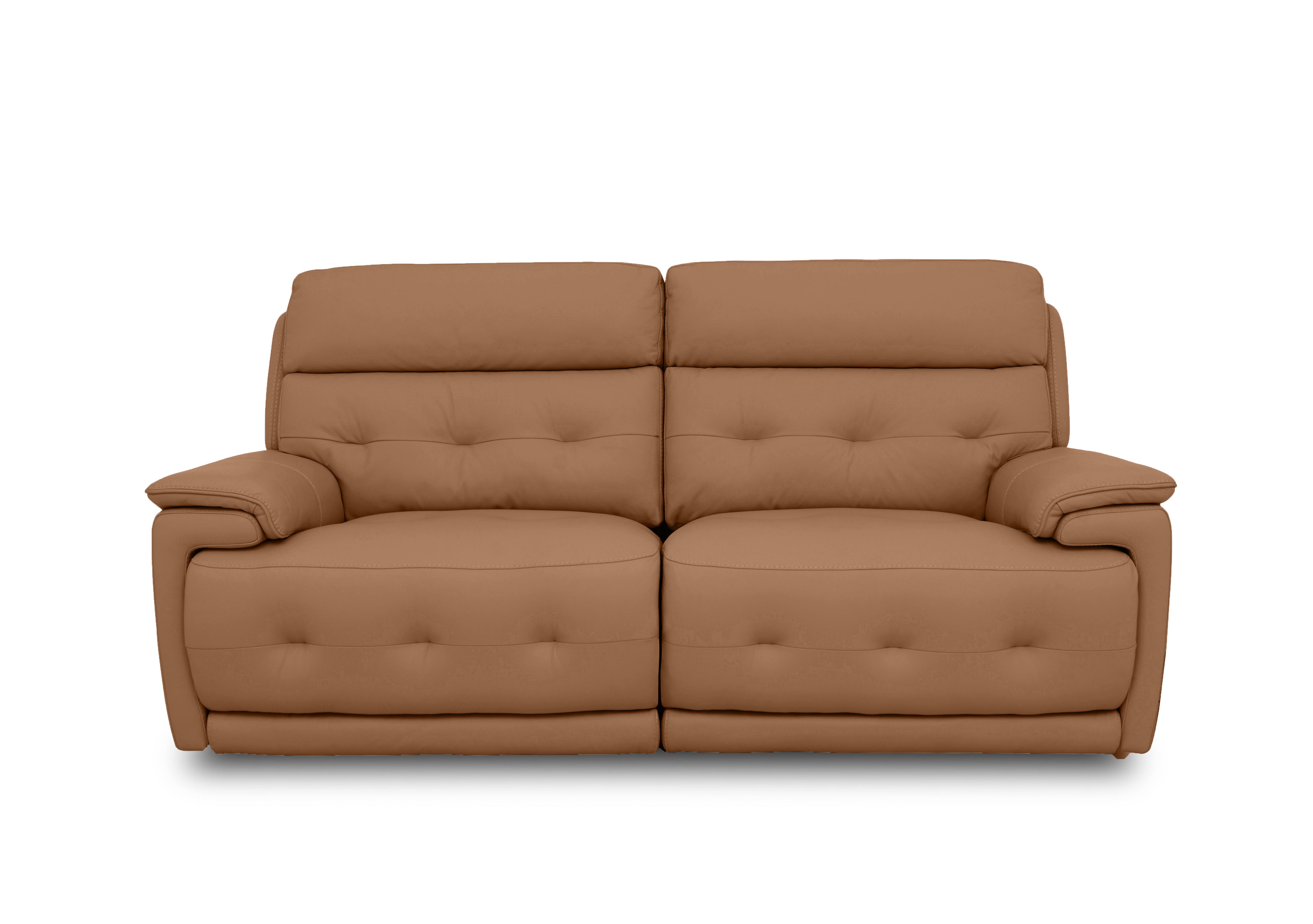 Brescia Leather 3 Seater Sofa in Nc-334e Pecan Brown on Furniture Village