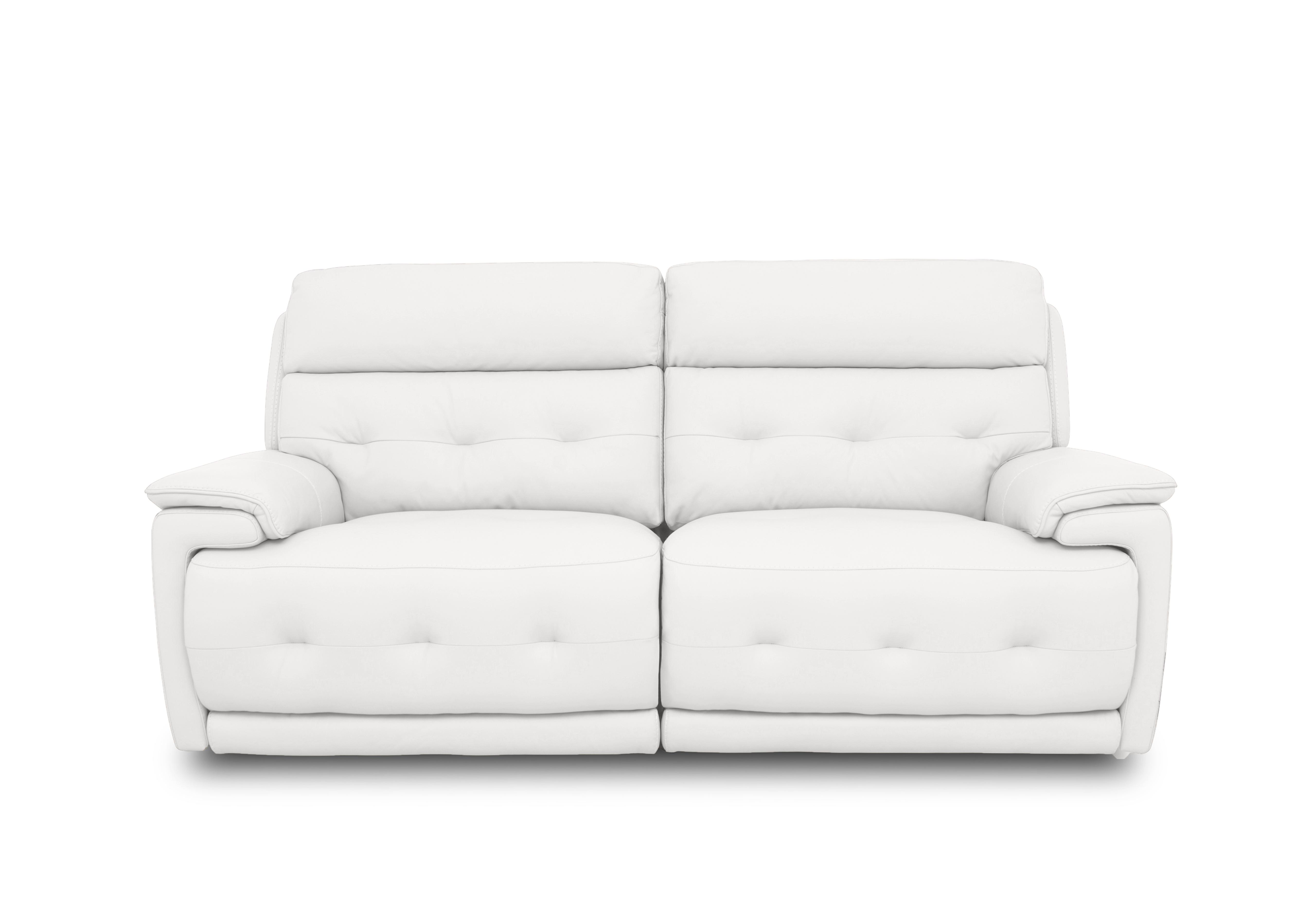 Brescia Leather 3 Seater Sofa in Nc-744d Star White on Furniture Village