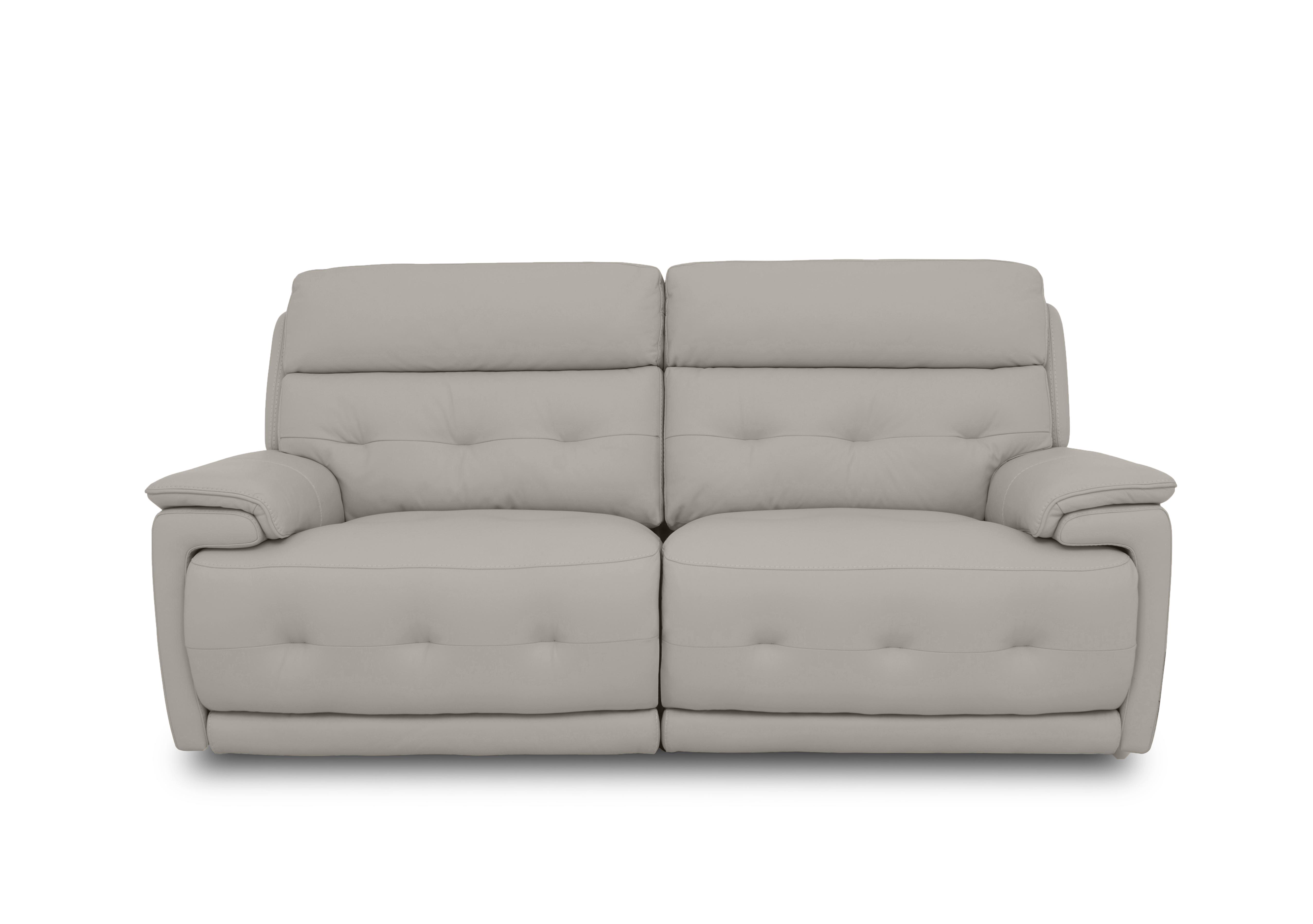 Brescia Leather 3 Seater Sofa in Nc-946b Feather Grey on Furniture Village