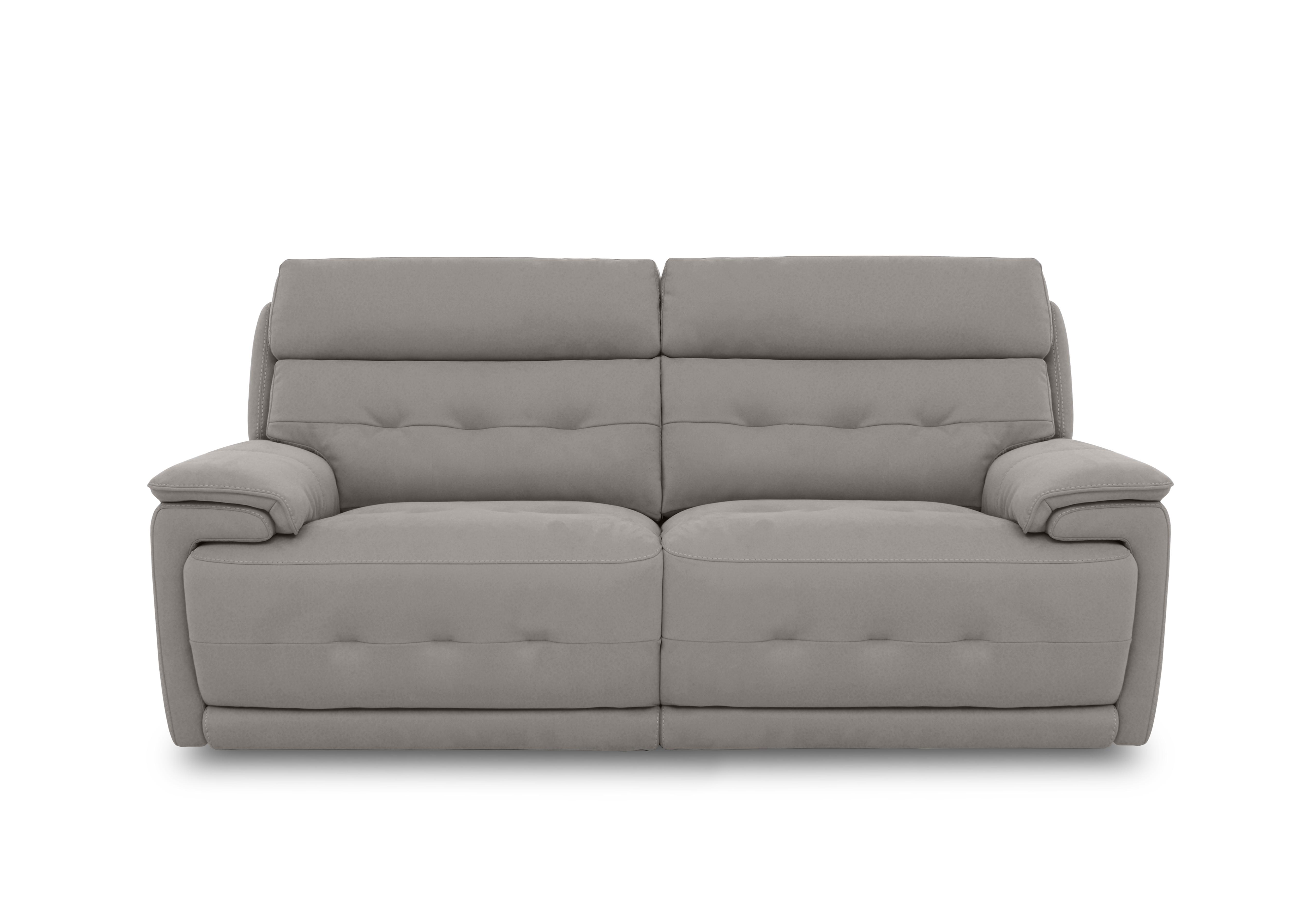 Brescia Fabric 3 Seater Power Recliner Sofa with Power Headrests in Fab-Can-R452 Grey Mist on Furniture Village