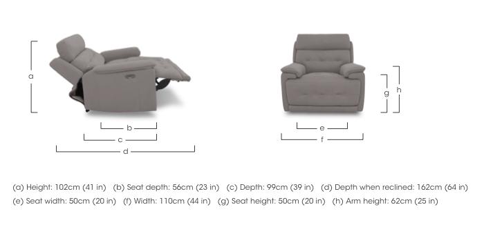 Brescia Fabric Power Recliner Chair with Power Headrest in  on Furniture Village