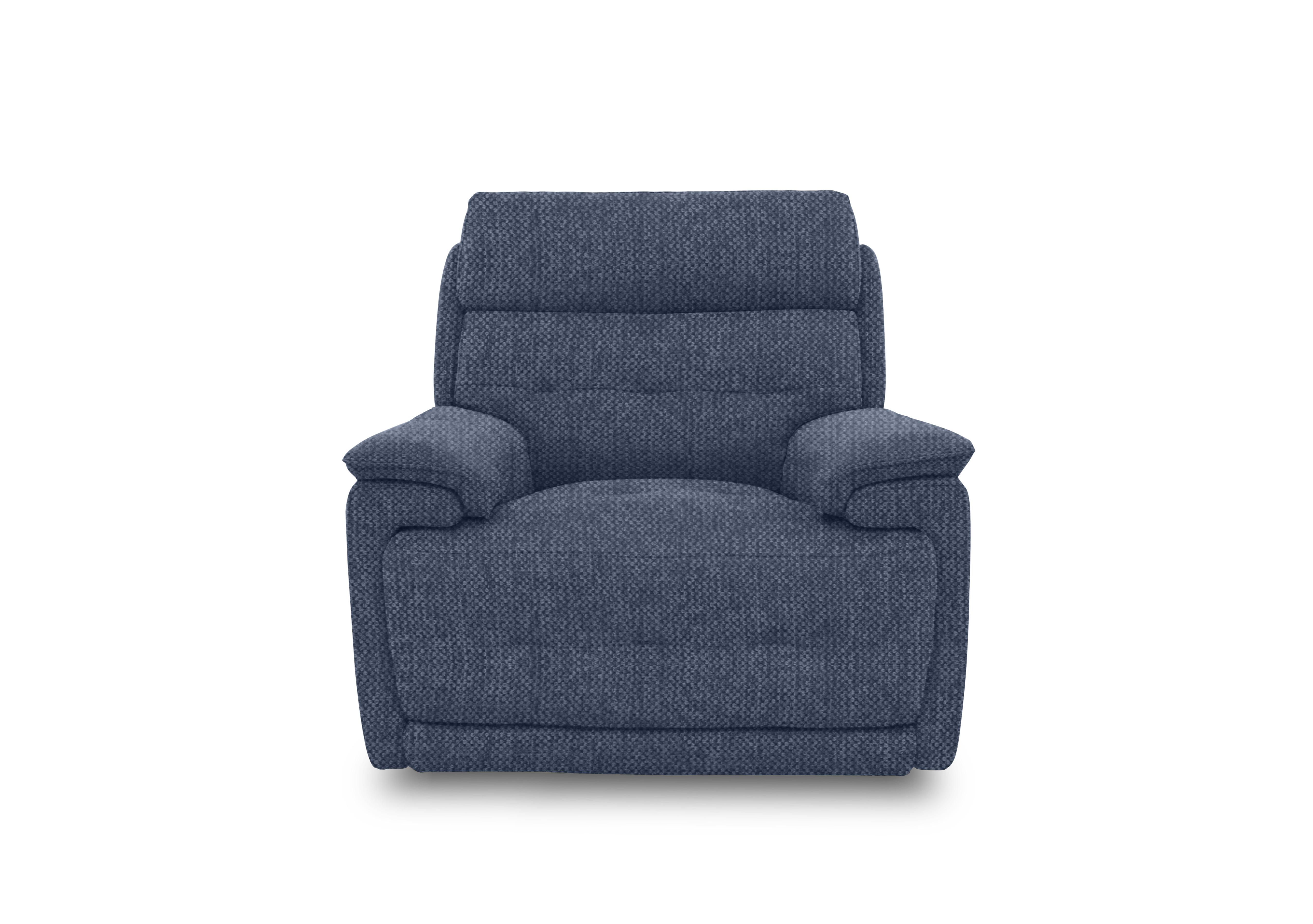 Brescia Fabric Power Recliner Chair with Power Headrest in Fab-Blt-R38 Blue on Furniture Village