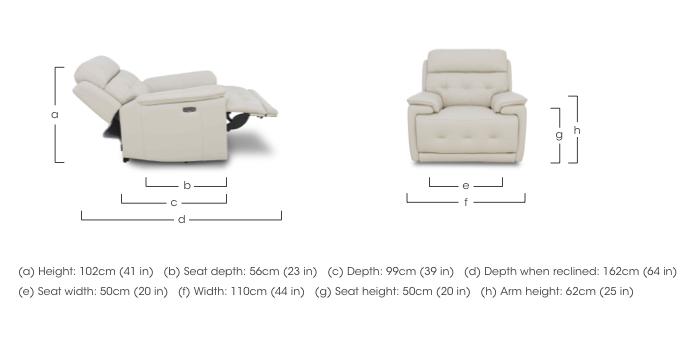 Brescia Leather Power Recliner Chair with Power Headrest in  on Furniture Village