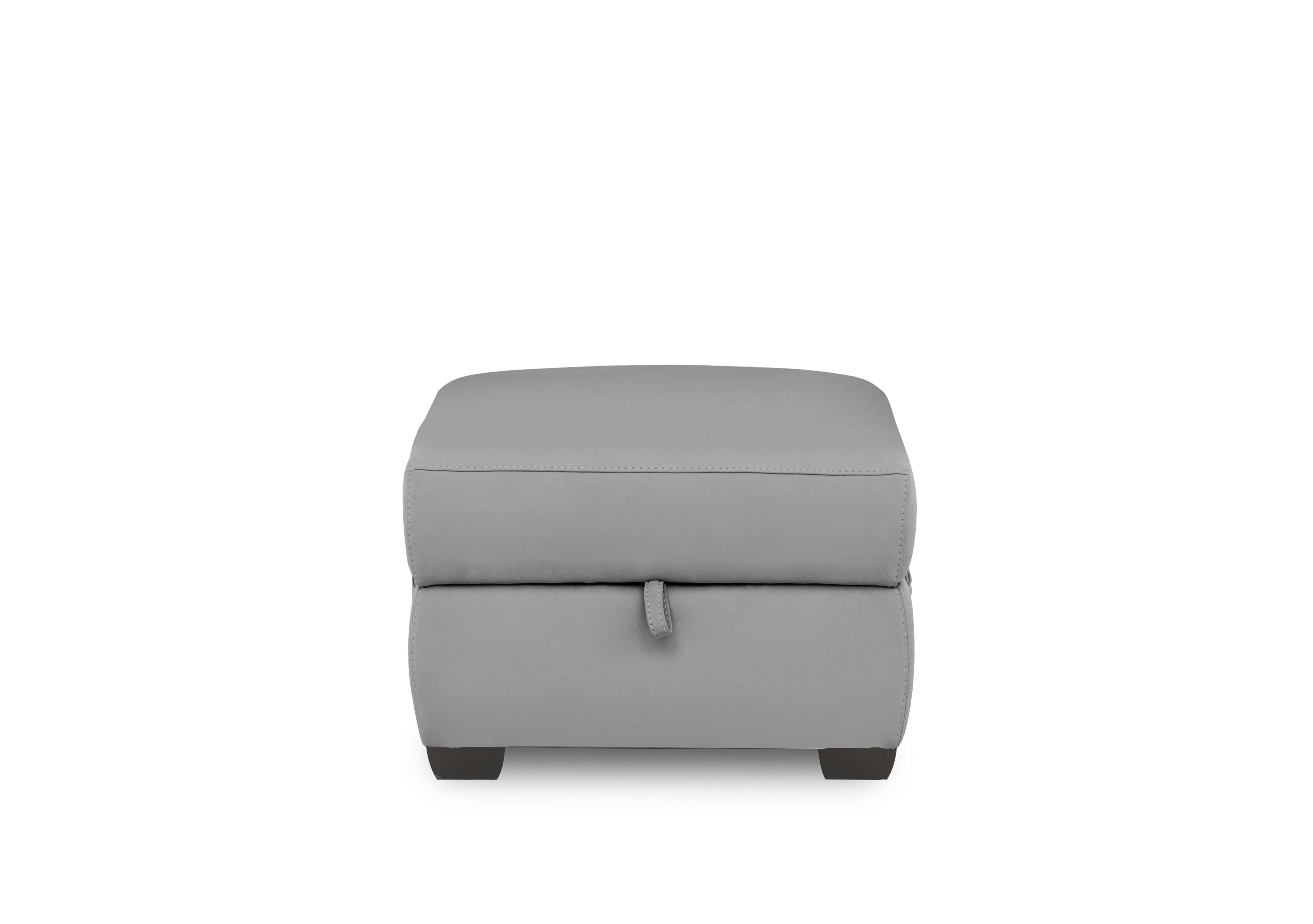 Brescia Leather Storage Footstool in Nc-435e Sleet on Furniture Village