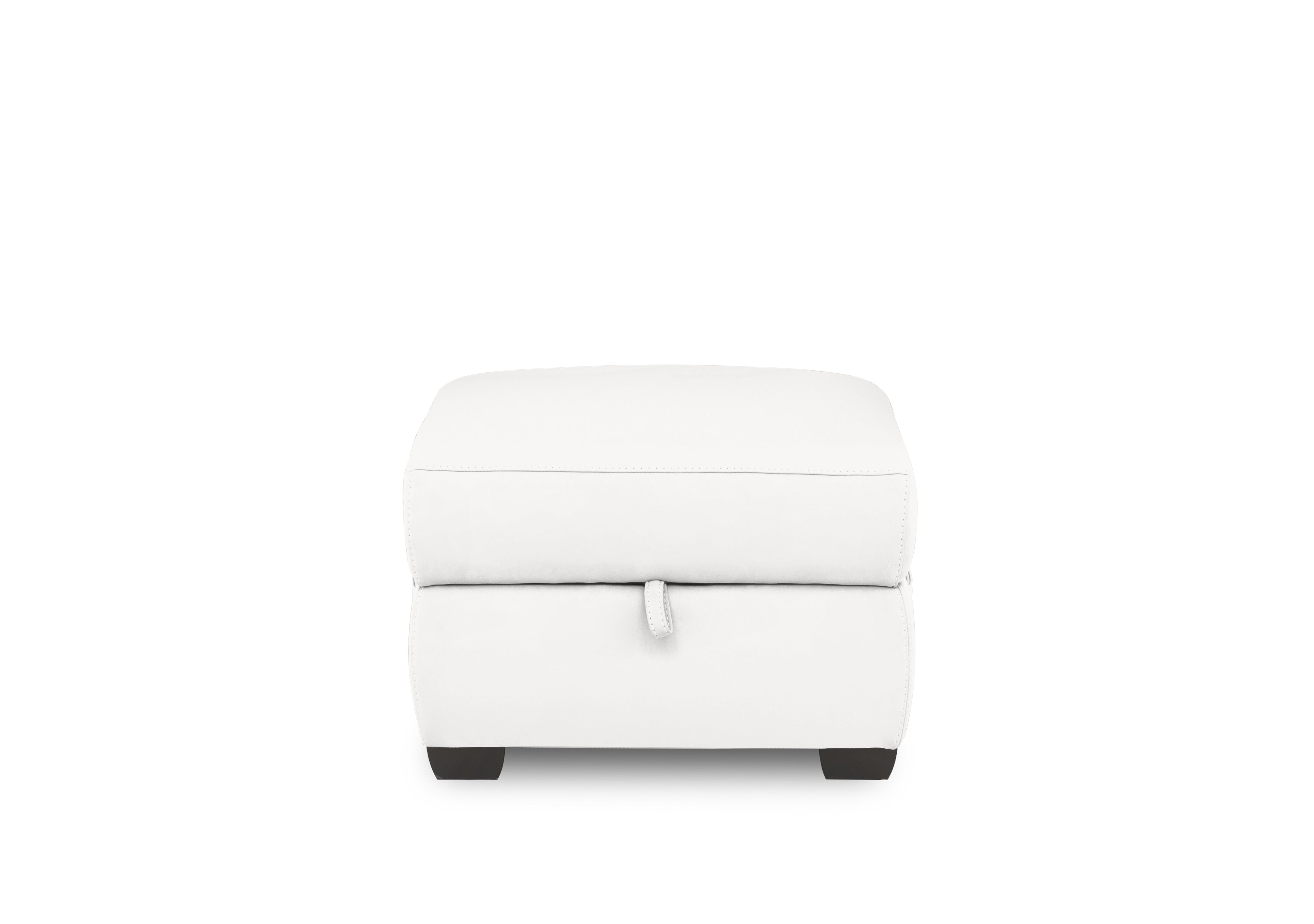 Brescia Leather Storage Footstool in Nc-744d Star White on Furniture Village