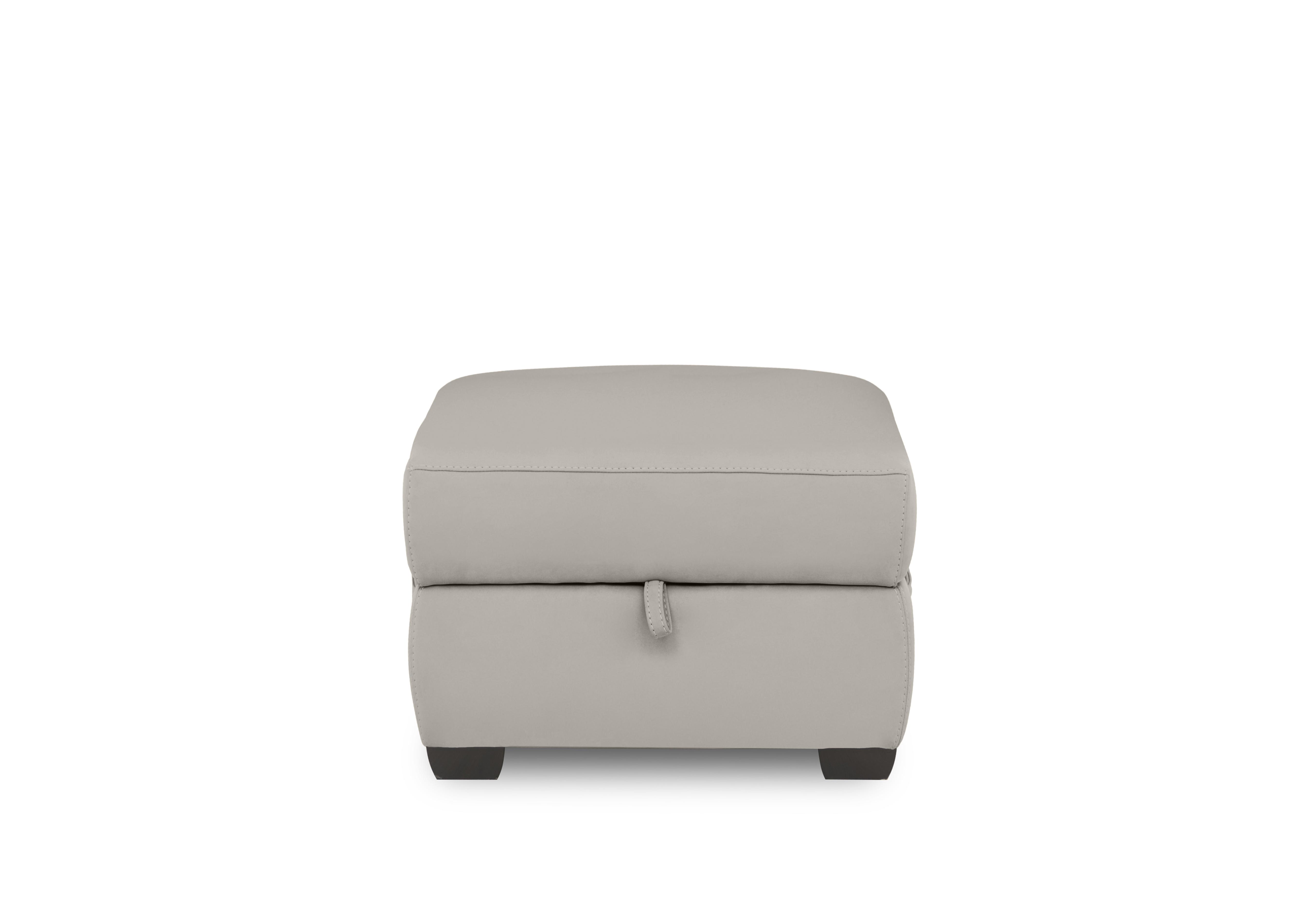 Brescia Leather Storage Footstool in Nc-946b Feather Grey on Furniture Village