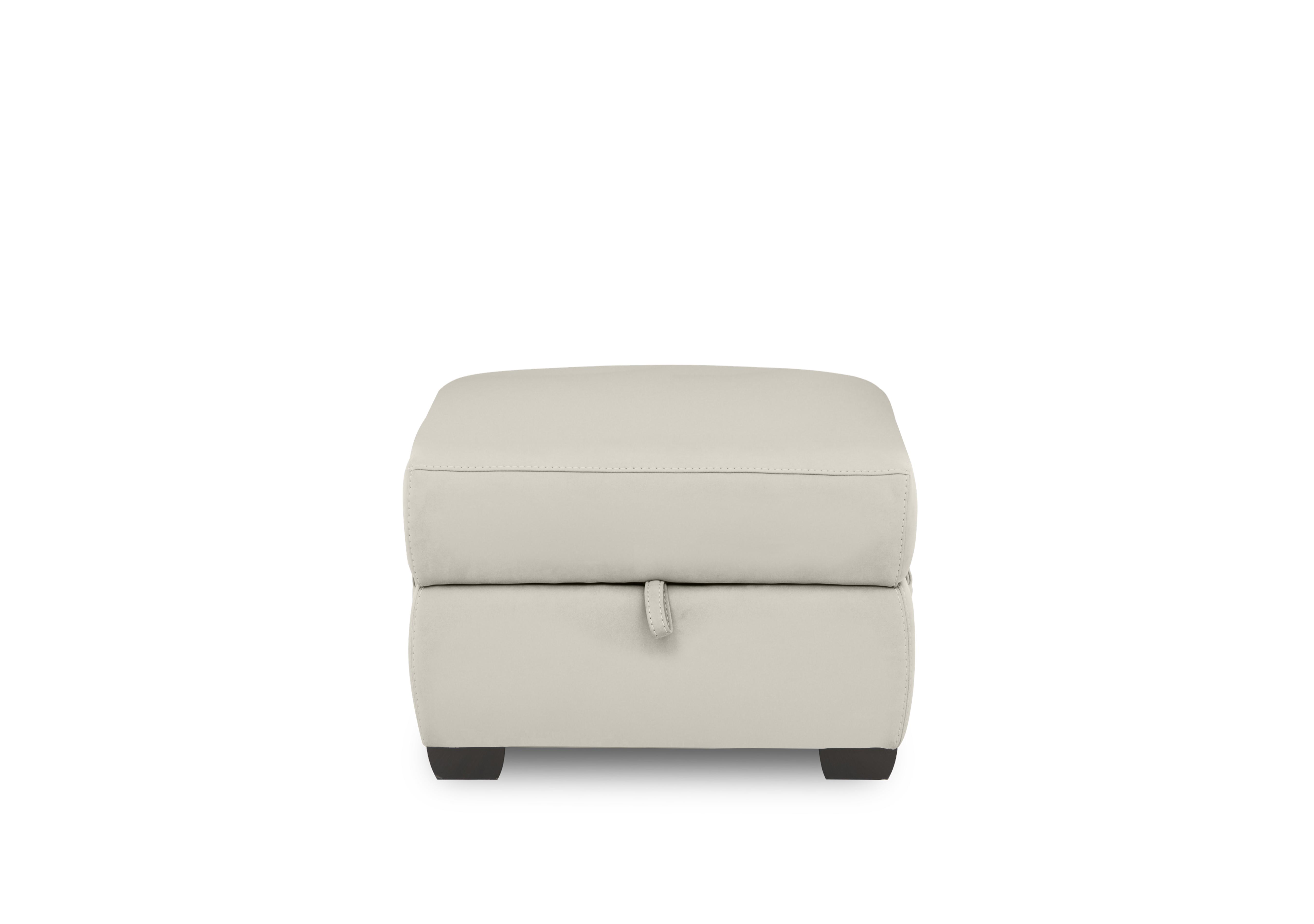 Brescia Leather Storage Footstool in Nw-521e Frost on Furniture Village