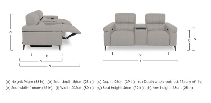 Homestage Fabric 2 Seater Power Recliner Media Sofa with Console and Power Headrests in  on Furniture Village