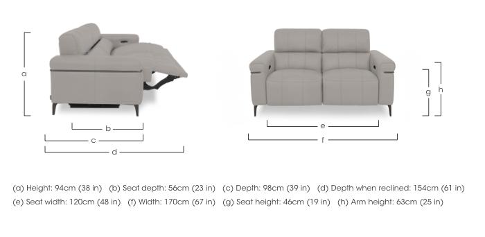Homestage Fabric 2 Seater Power Recliner Sofa with Power Headrests in  on Furniture Village