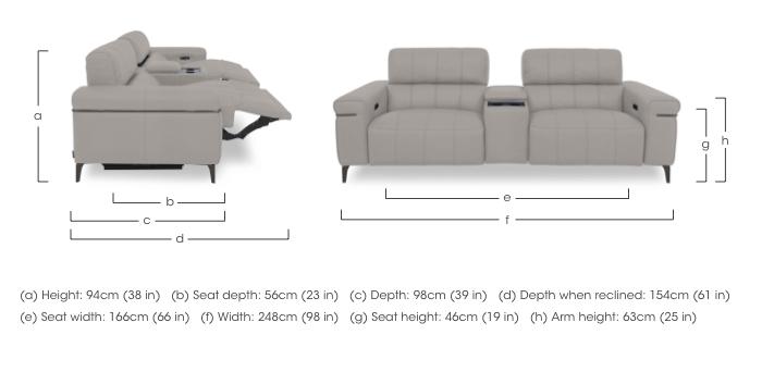 Homestage Fabric 3 Seater Power Recliner Media Sofa with Console and Power Headrests in  on Furniture Village