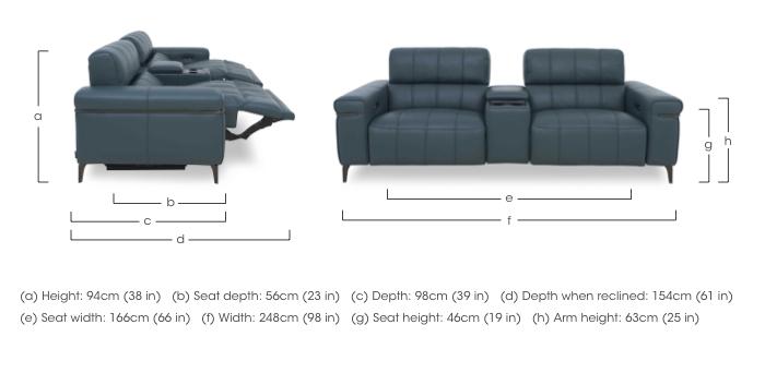 Homestage Leather 3 Seater Power Recliner Media Sofa with Console and Power Headrests in  on Furniture Village