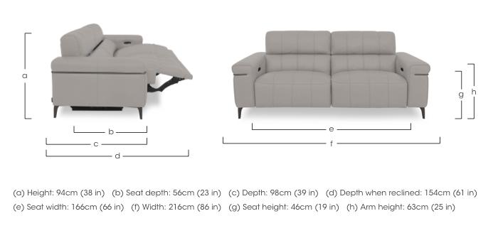 Homestage Fabric 3 Seater Power Recliner Sofa with Power Headrests in  on Furniture Village