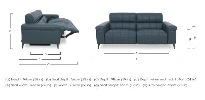 Homestage Leather 3 Seater Power Recliner Sofa with Power Headrests in  on Furniture Village